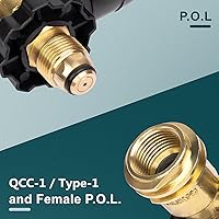 Vista 3 de GASPRO Medidor universal de tanque de propano, se adapta a cilindros de tanque de propano de 5 a 100 libras, adaptador de propano con conexión POL