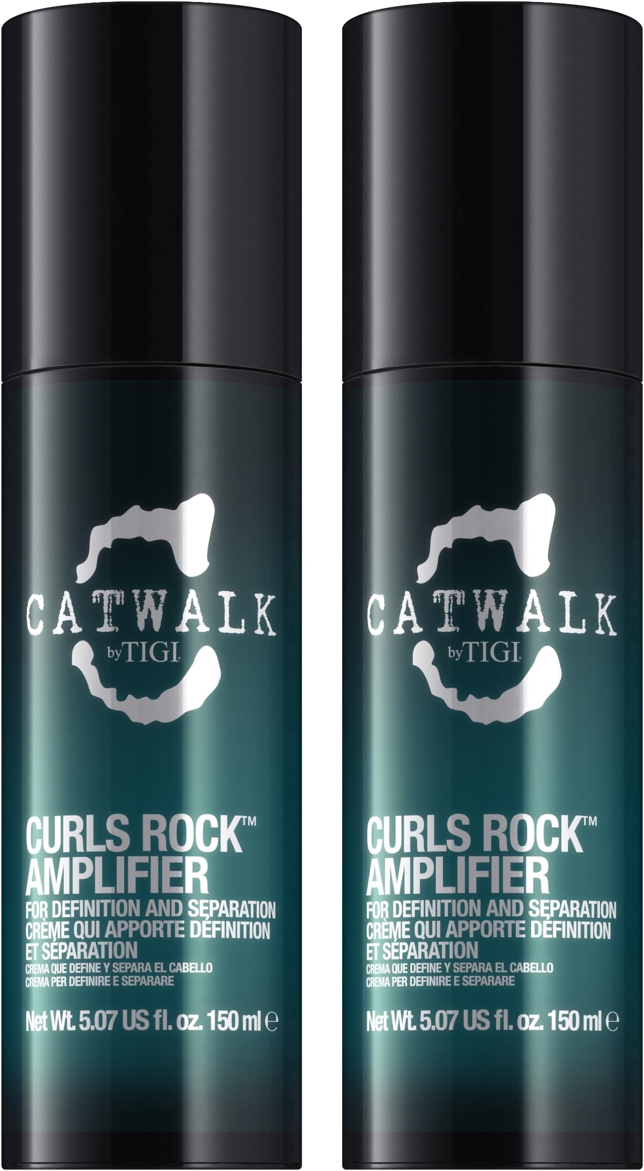 TIGI Curls Rock Amplifier - Premium Curly Hair Cream - For Curl Hold & Frizz Protection - For Wavy & Curly Hair - Finish on Wet Hair & Air Dry - 5.07oz, 2 Pack