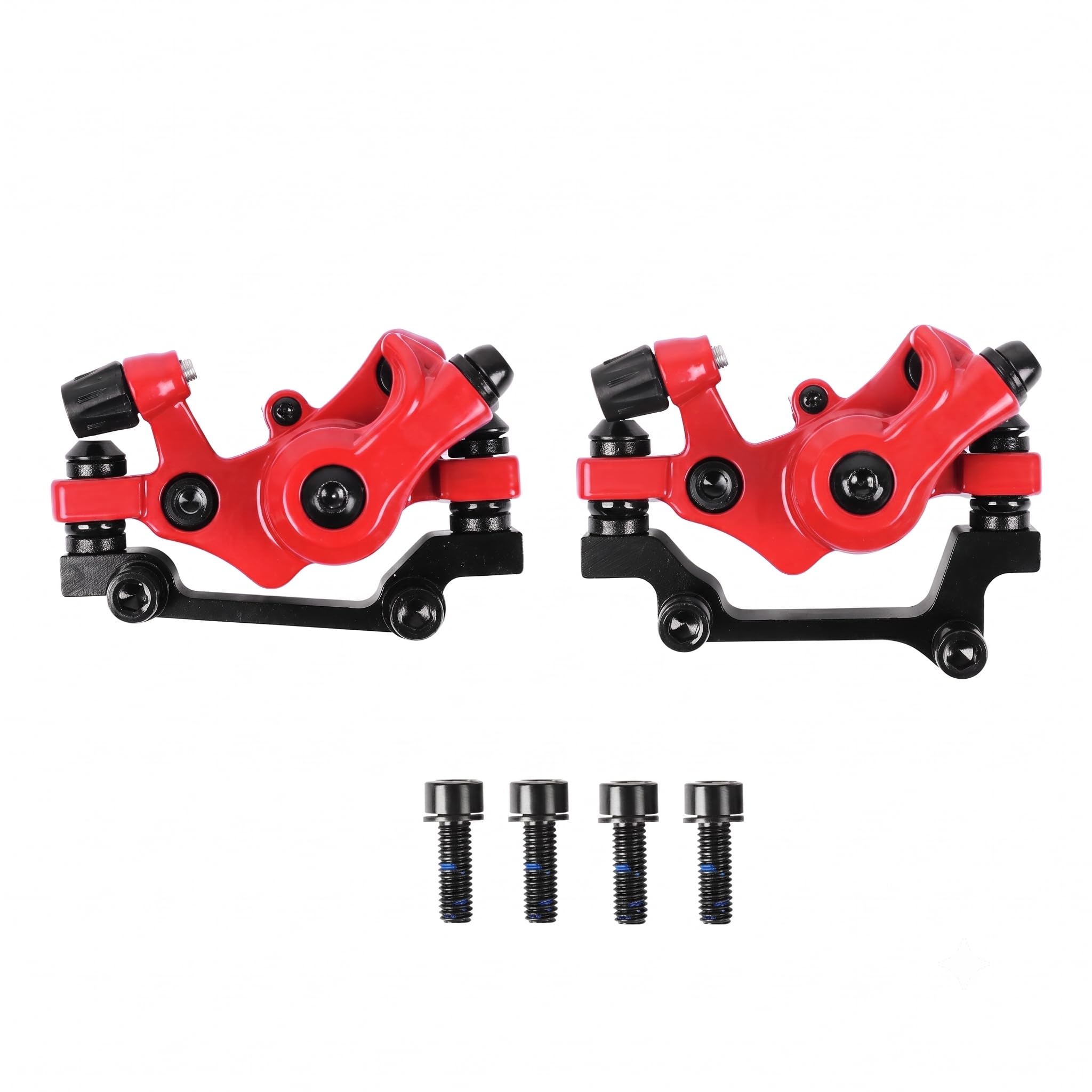 Universal Front & Rear Mechanical Disc Brake Set for Bicycle | Complete Brake Caliper Kit with Semi-Metallic Brake Pads | Compatible with MTB & Geared Cycles | Set of 2 (Red, Disc Calipers)-picture-14