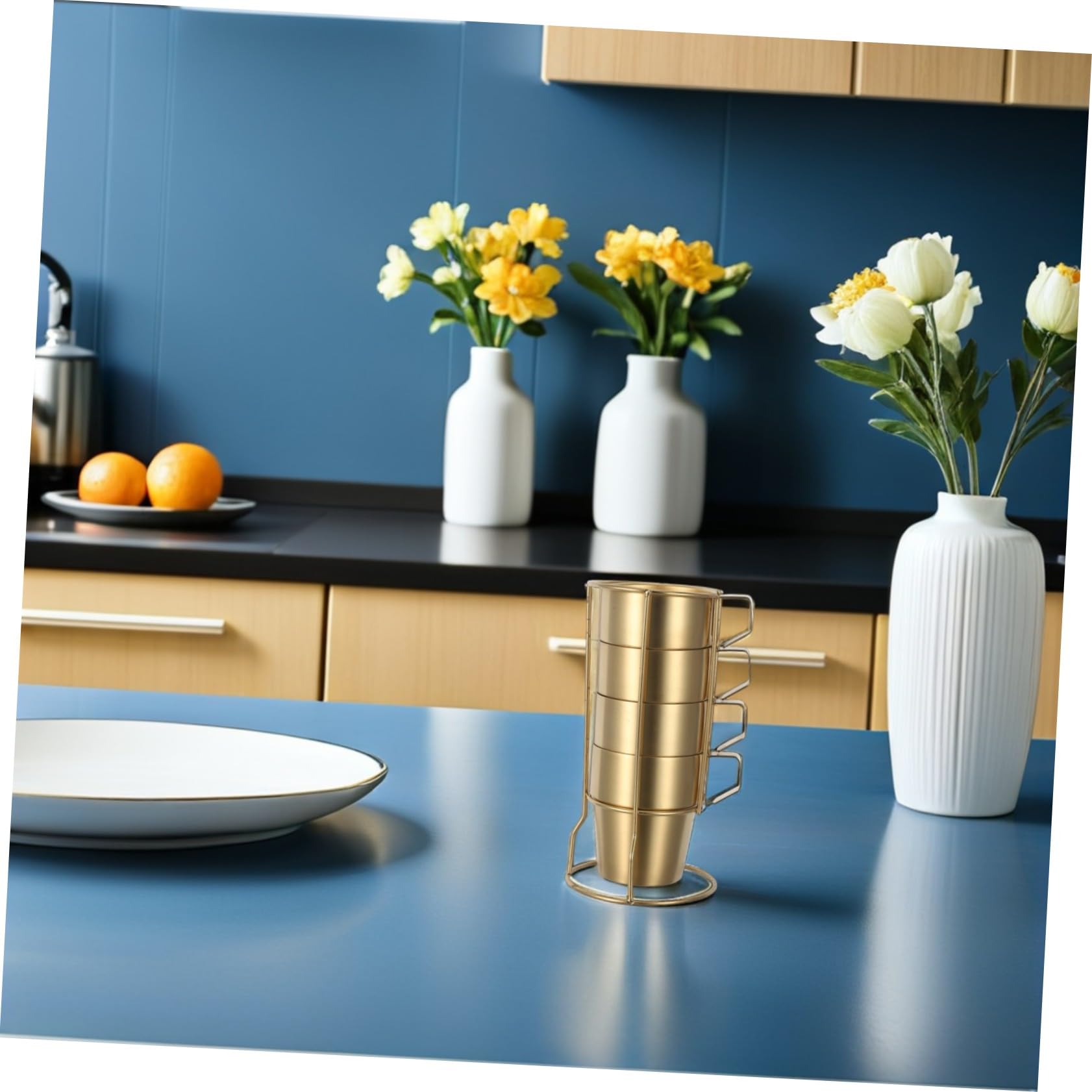 Alipis 1juegos Tazas de Acero Inoxidable con Asa Tazas de Doble Pared Apilables de Té con Leche Bebidas Frías y Acampar