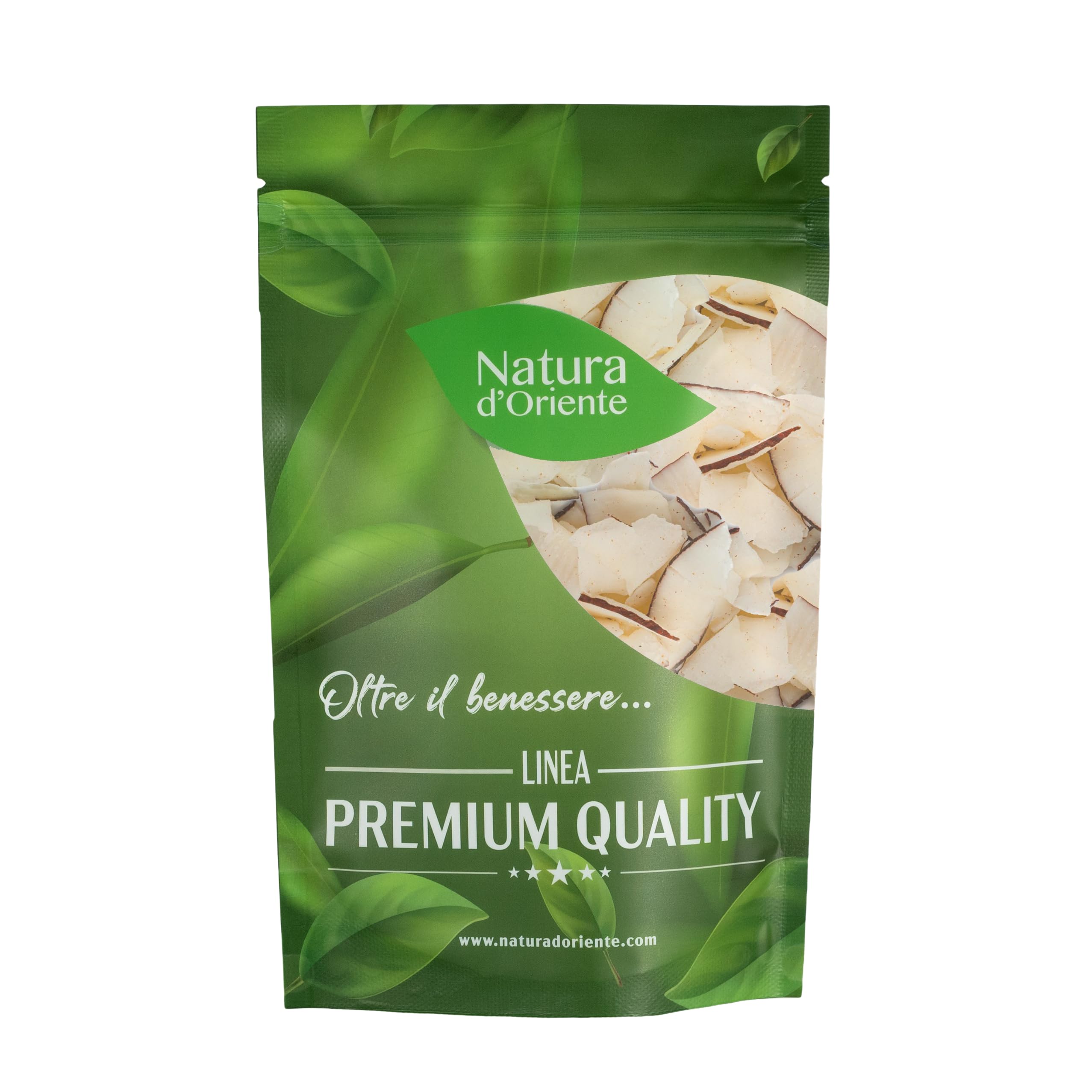 Natura d'Oriente | Cocco Secco Naturale Disidratato 1000 g | Senza zuccheri aggiunti | Naturale 100% Confezionato pack salva freschezza.