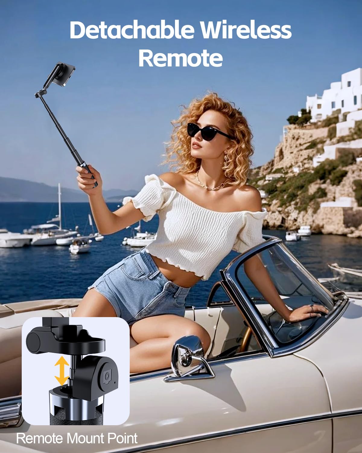 UBeesize Magnetic Mini Selfie Stick Tripod with Rechargeable Remote, Pocket Tripod for iPhone/Android, Compact Travel Stand for TikTok, YouTube, Live Streaming, Vlogging, Adjustable Holder