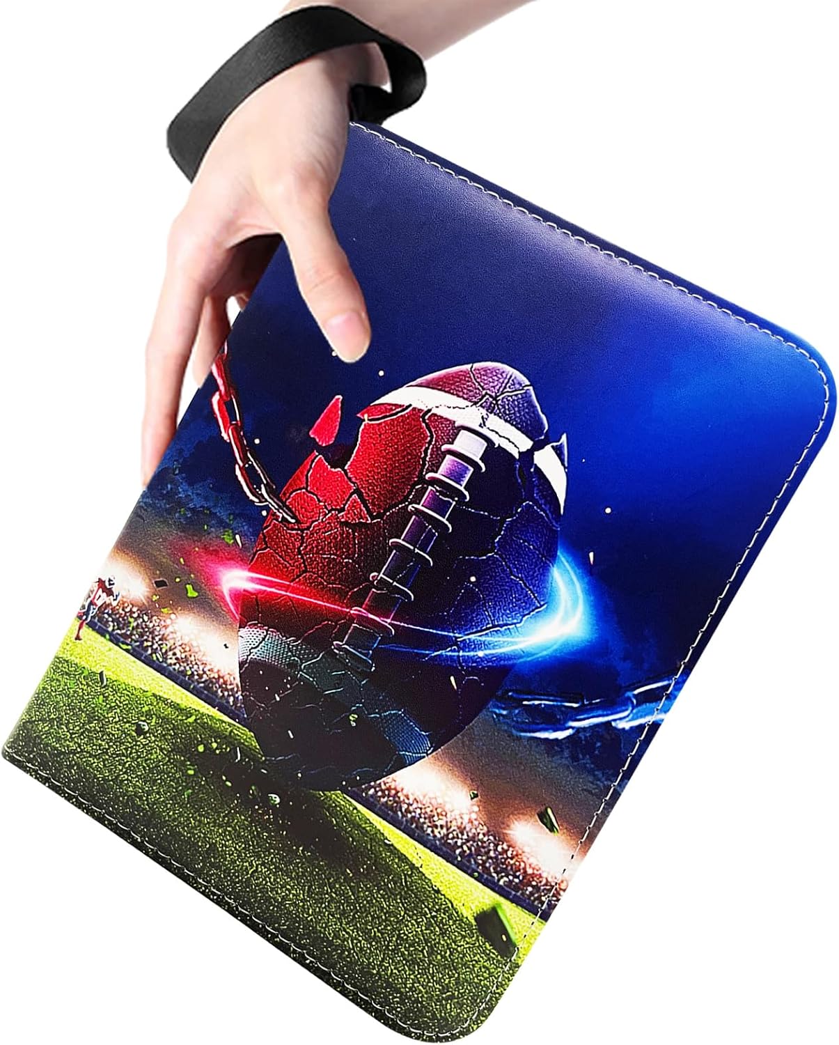 400 Cards Football Card Binder, 4-Pocket Card Collections Trading Card Binder 50 Pages Double-Sided Cards Holder with Zipper 3-Ring Card Album for Sports Football Card Sleeves Protectors