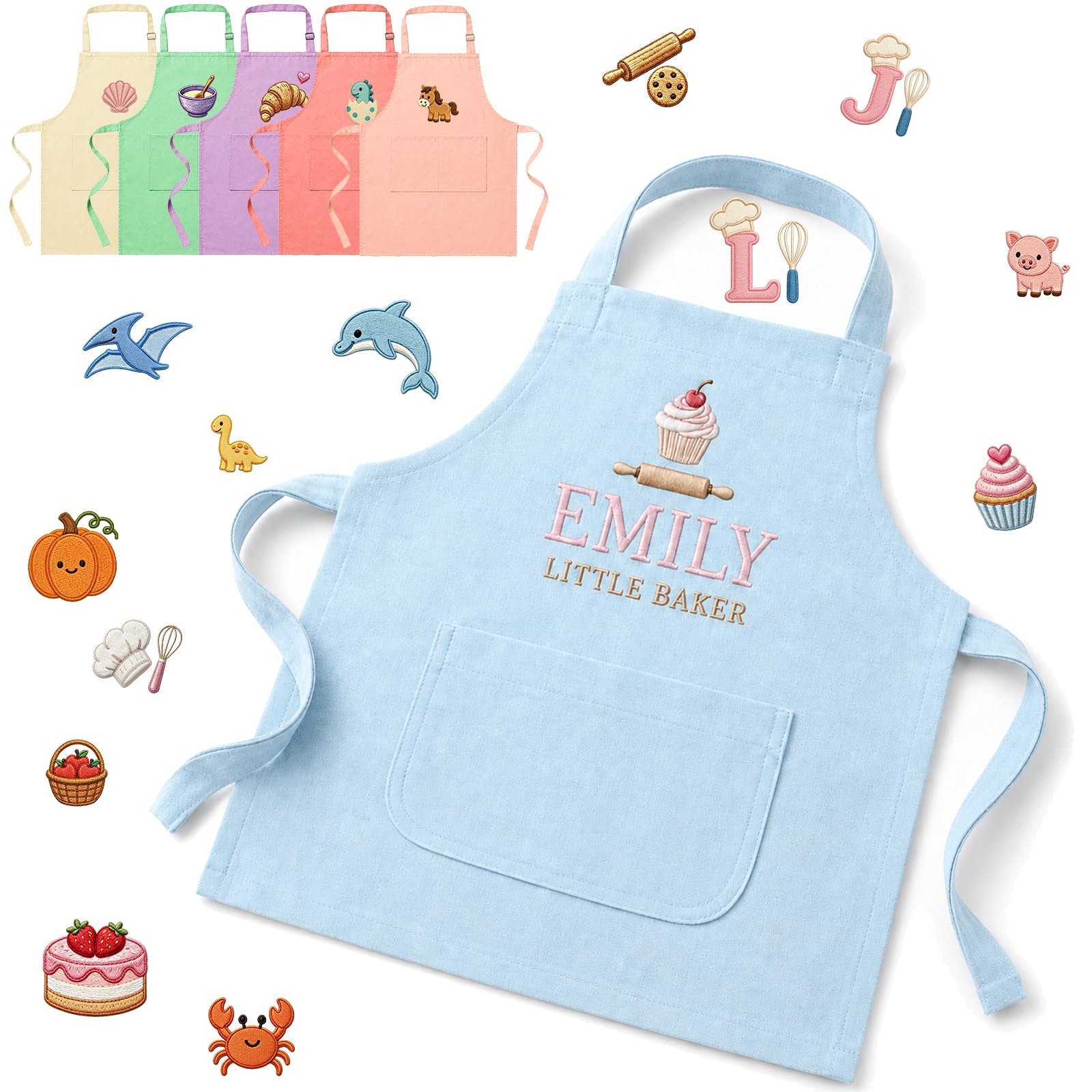 Custom Apron Personalized Hand Embroidered Linen Apron with Custom Name