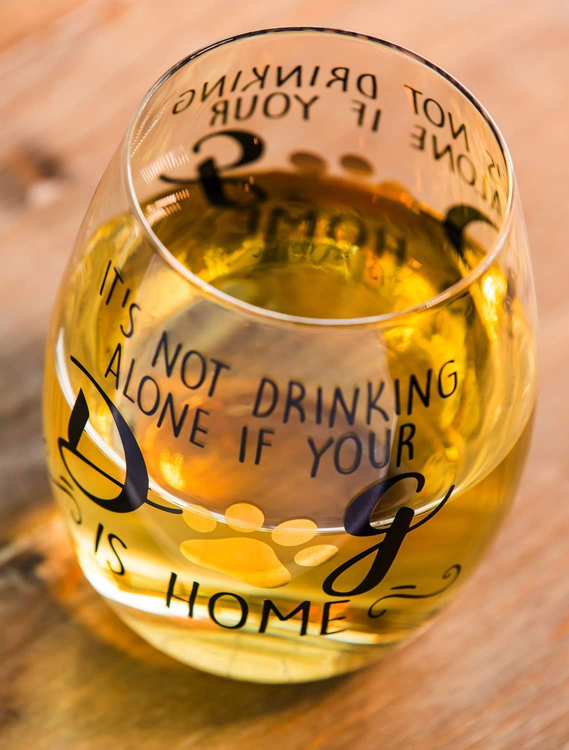 Cypress Home Not Drinking Alone Stemless Wine Glass - 4 x 5 x 4 Inches
