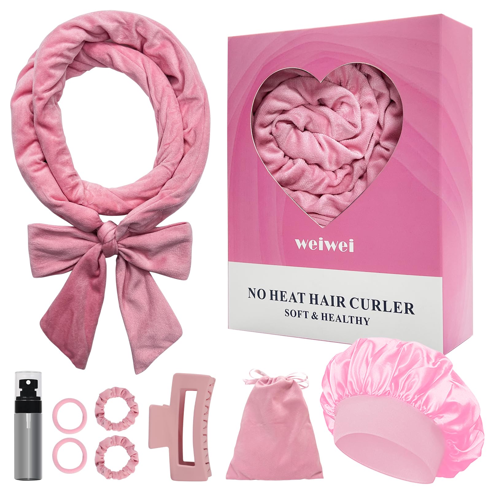 weiwei Lockenwickler Über Nacht, Samt Heatless Overnight Curls Band Locken ohne Hitze, 70