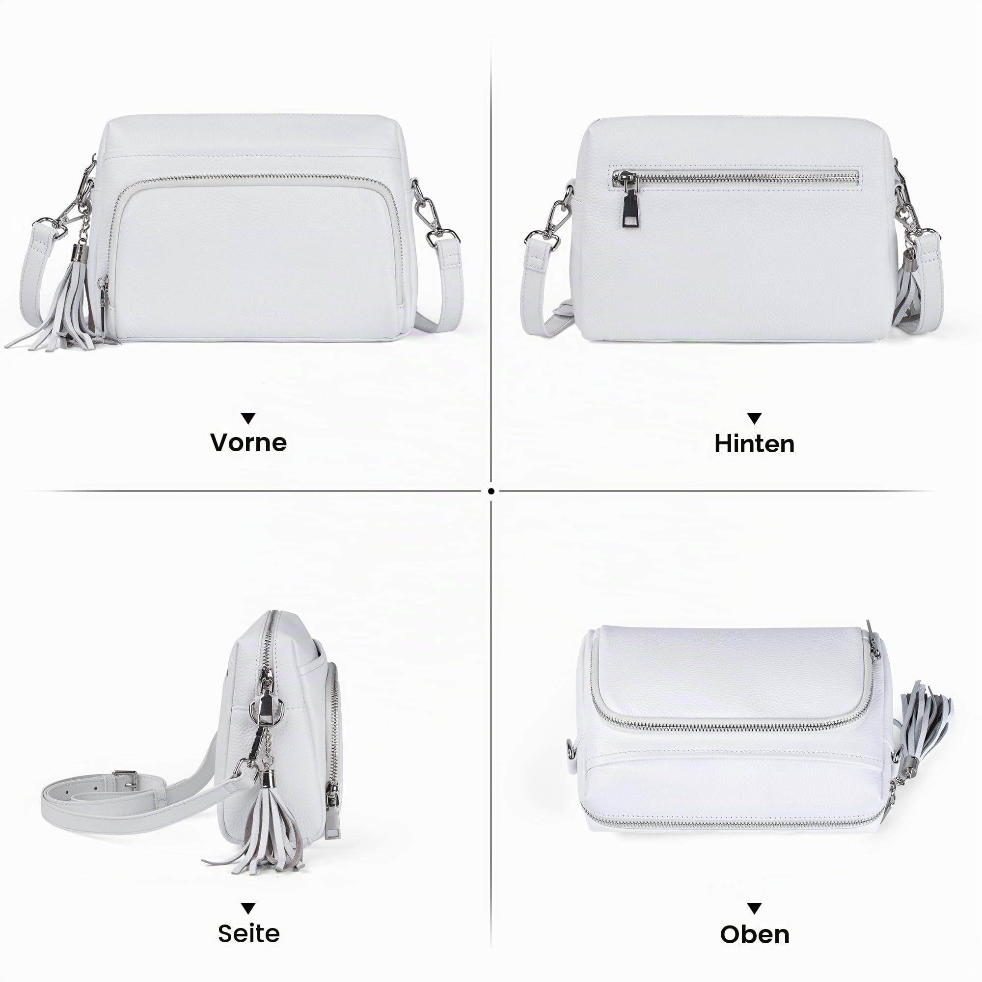befen Echtleder Handtasche Damen Klein RFID-Blockierung Umhängetasche Leder | Crossbody Bag Leder Schultertasche Damen mit Integrierter Brieftasche, Handytasche zum Umhängen