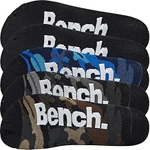 Bench Mens 5 Pack Branded Trainer Liners Low Cut Sneaker Socks