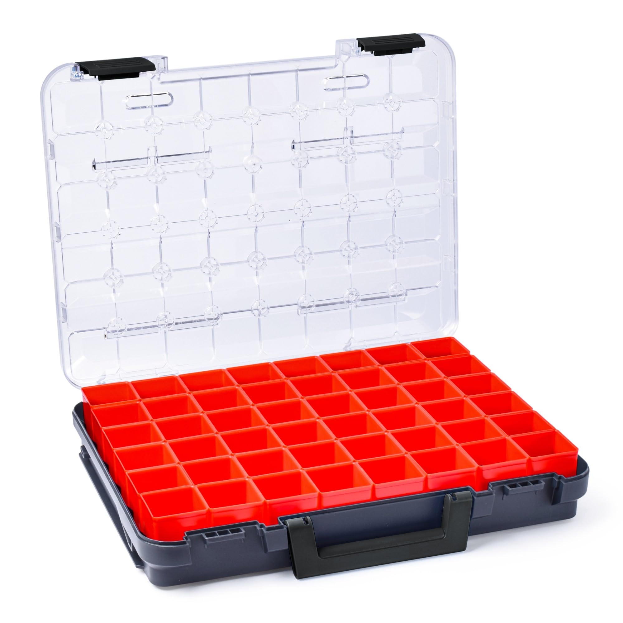 Maletín de almacenamiento para piezas pequeñas | Bosch Sortimo T-BOXX antracita, incluye juego de cajas interiores A3 | ideal caja de tornillos | caja organizadora portátil