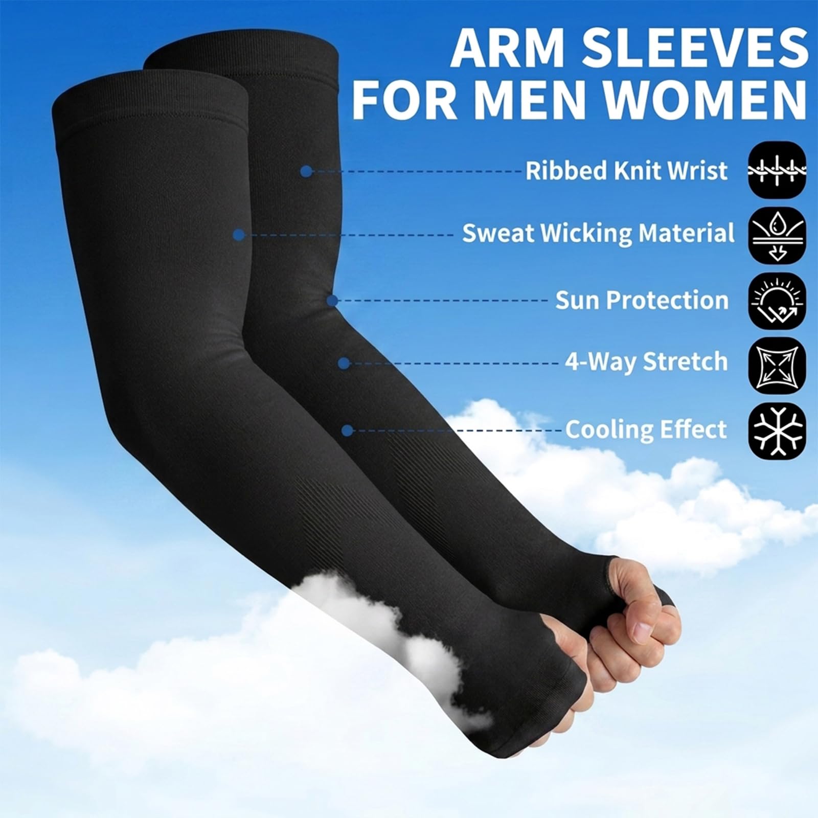 Manchettes de Bras pour Hommes et Femmes, Protection Anti-UV, Couverture de Tatouage, Sensation de Fraîcheur, Manchons de Sport de Compression