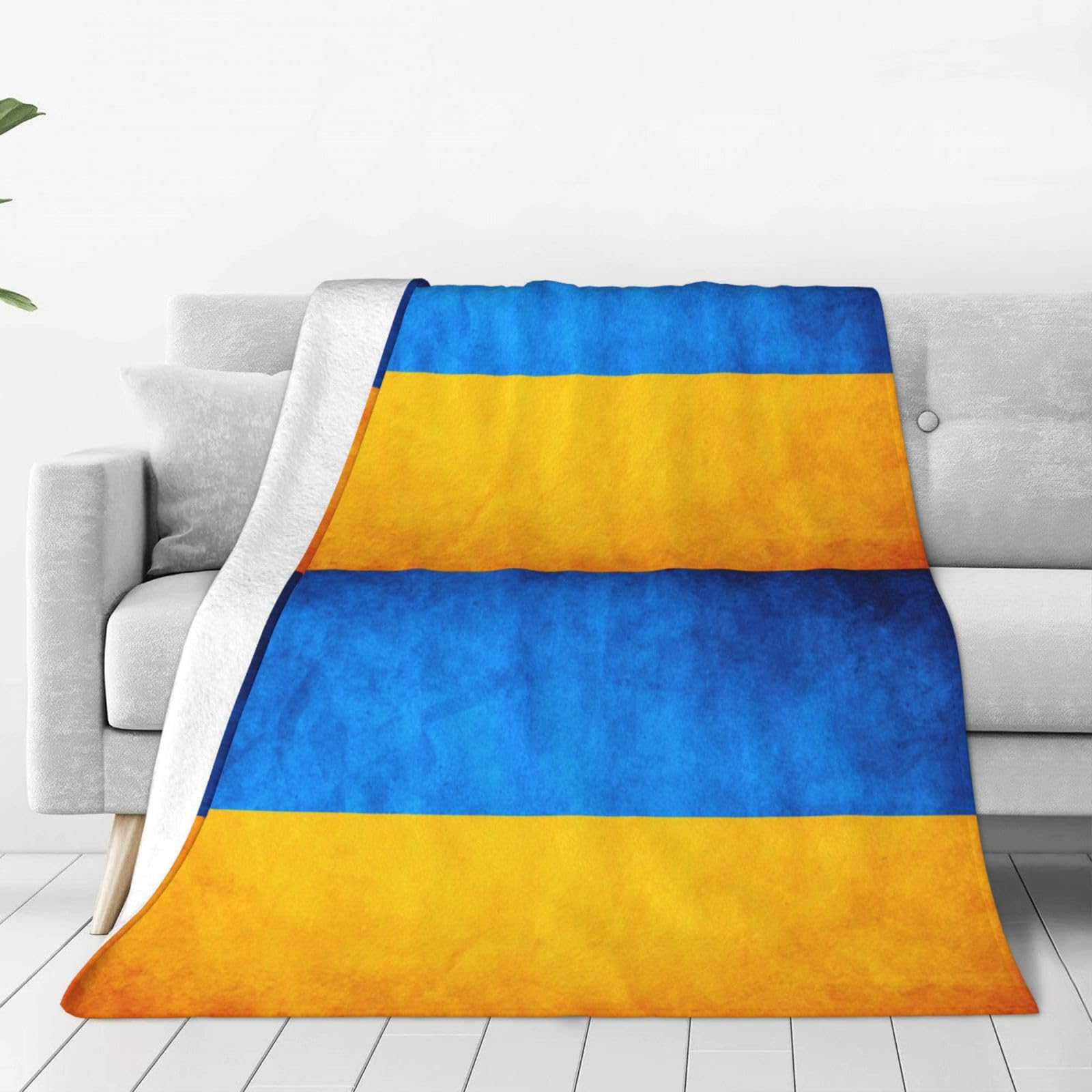 Couverture polaire haut de gamme drapeau ukrainien jeté de lit doux et chaud