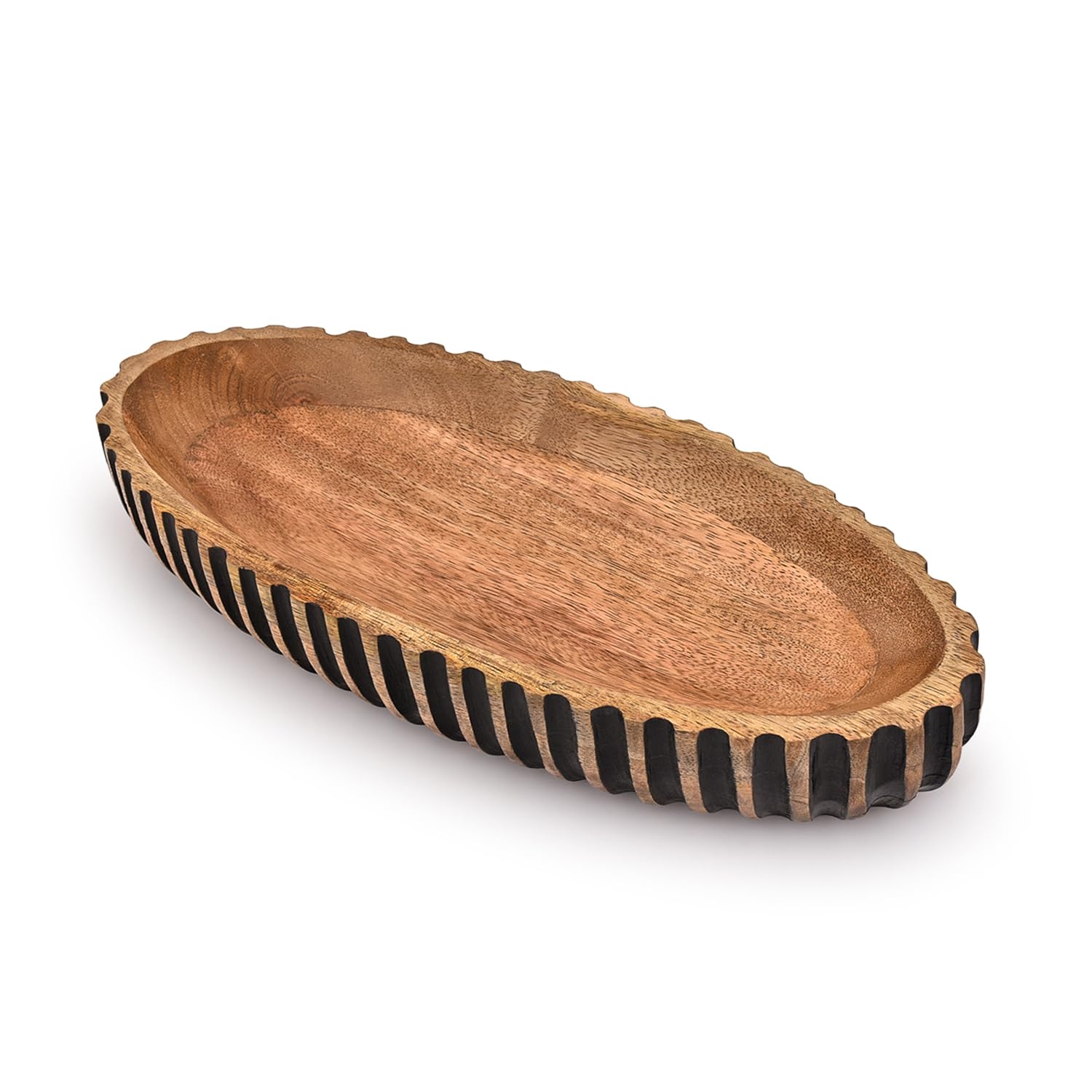 Kimona Ciotola Decorativa in Legno per Centrotavola, Decorazioni da Tavolo, Ciotola Lunga Decorativa in Legno per Centrotavola (35,56 cm x 15,24 cm x 5,84 cm)