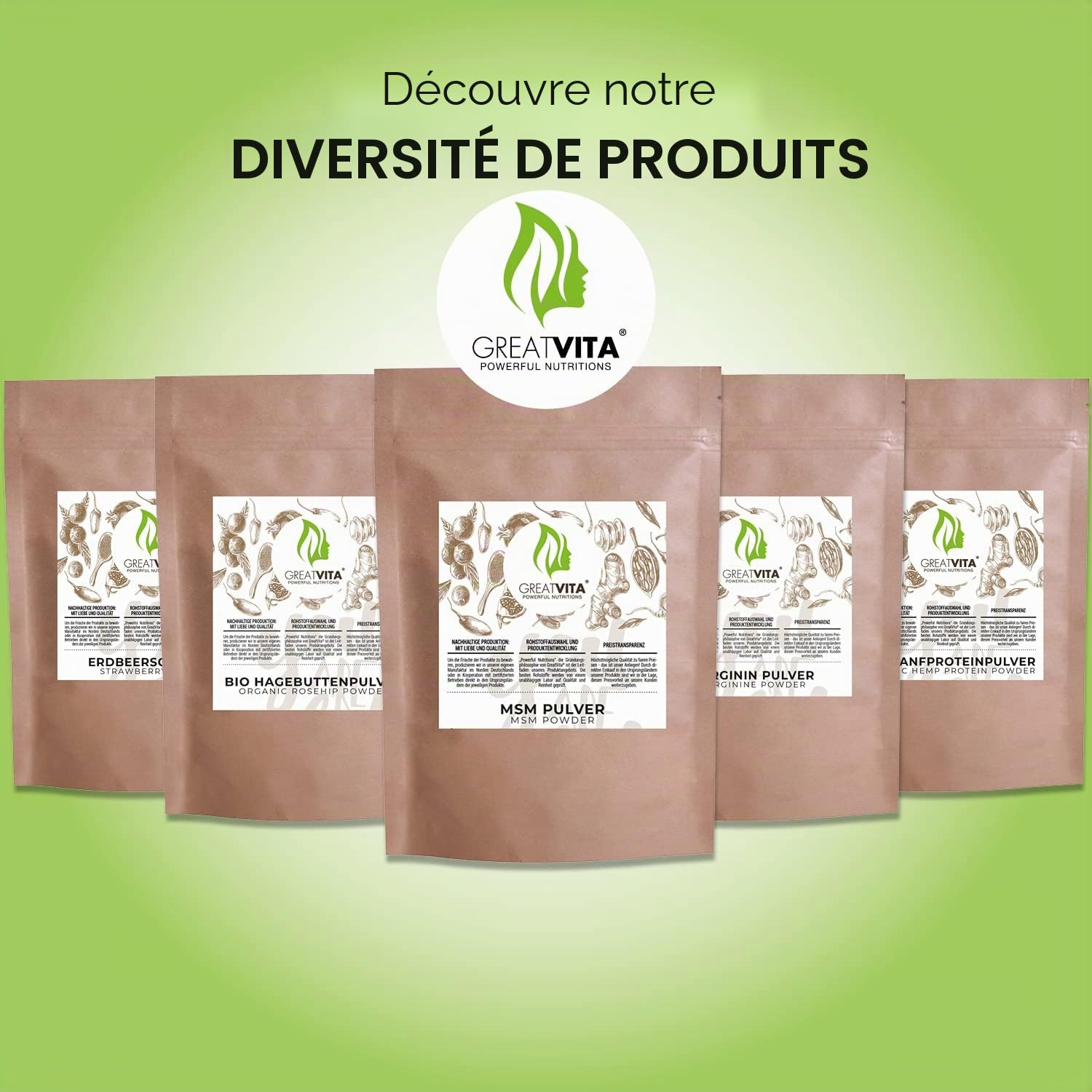 Poudre MSM 2 x 1000 g | 99,9 % pure méthylsulfonylméthane, soufre organique sans additifs | sans OGM, sans arômes artificiels ni gluten | Idéal pour les aliments et boissons froids