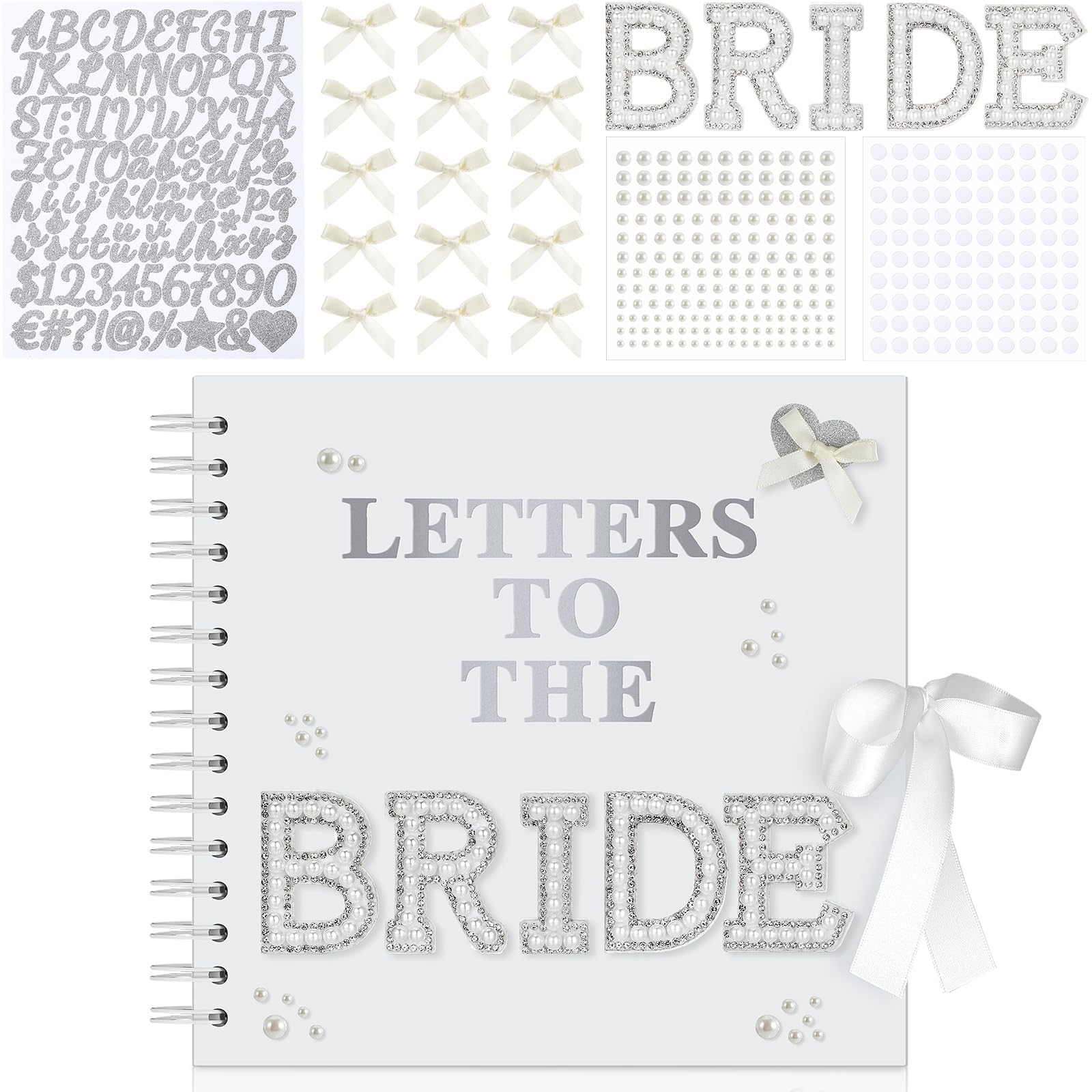 Album Fotografico Fai da Te Matrimonio, 21x21cm Scrapbook Letters to The Bride, Album Fotografico Personalizzabile Scrapbook, Fotolibro Personalizzabile Guest Book per Addio al Nubilato e Nozze