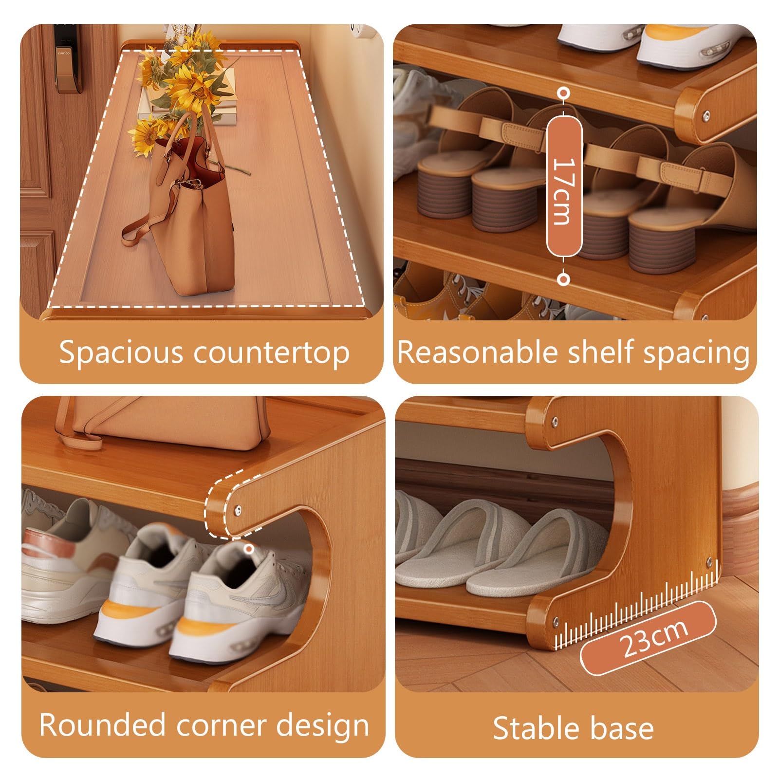 Offenes Schmales Schuhregal, Freistehendes Schuhständer for Eingangsbereich, Schlafzimmer, Studentenwohnheim und Wohnzimmer, Einfache Montage