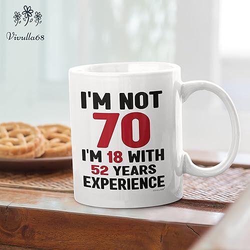 Miniatura 5 de Taza de café de 70 cumpleaños de 11 onzas  Regalos de feliz 70 años para mujeres y hombres  Las mejores ideas de regalo de broma para mamá, papá,