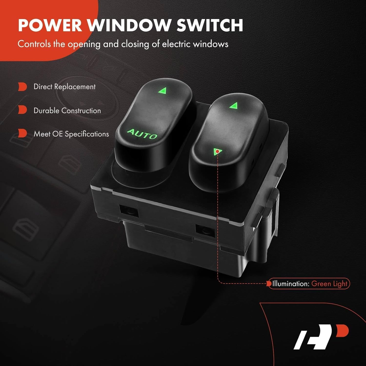 A-Premium Front Driver Power Window Switch Compatible with Ford F-150 F150 1999-2002 F-250 F250 1999 Standard Cab 2-Door Only, Replace # XL3Z14529AA
