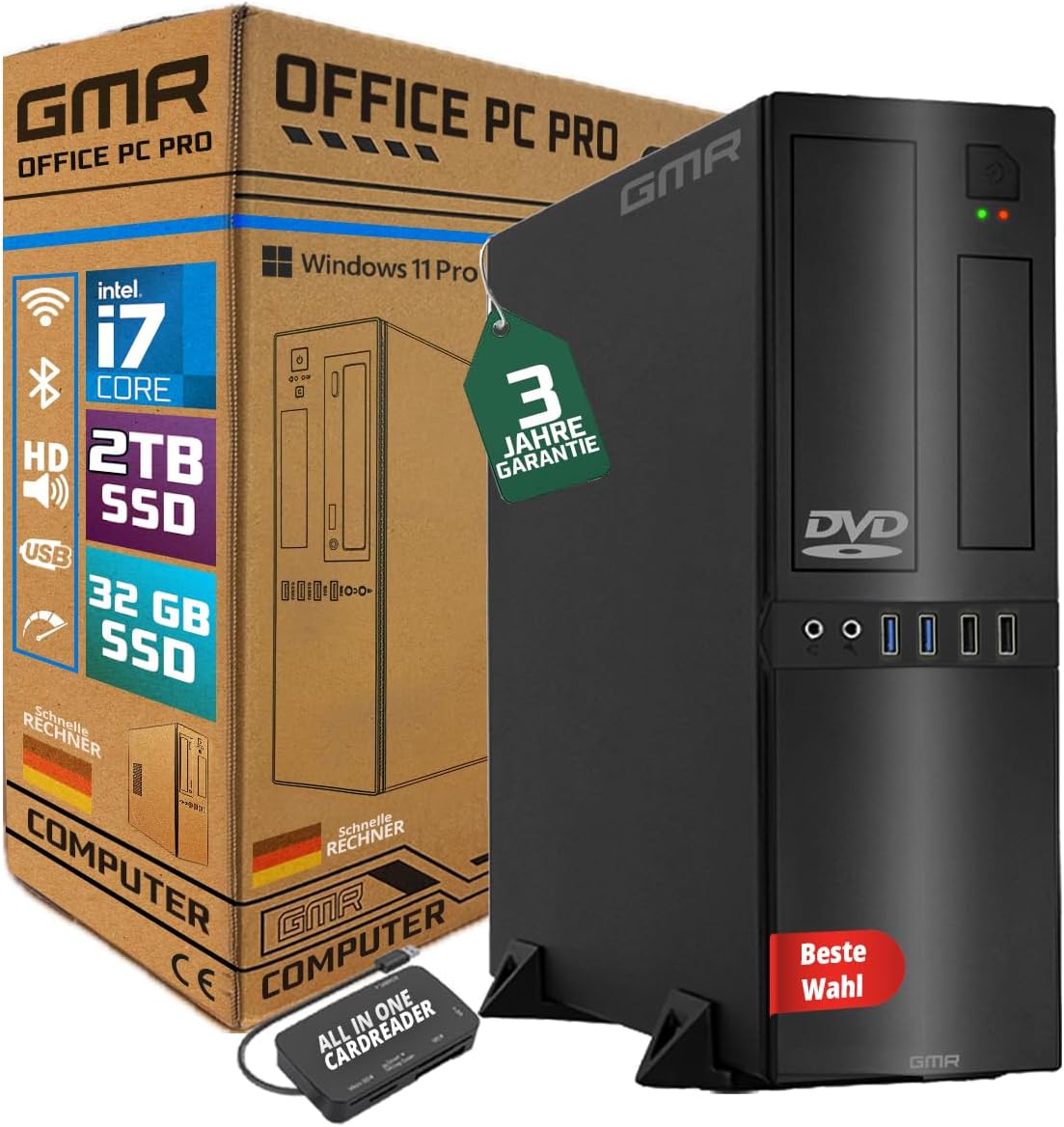 GMR Ultra Slim i7 Office PC - Business Office Computer | 3 anni di ...