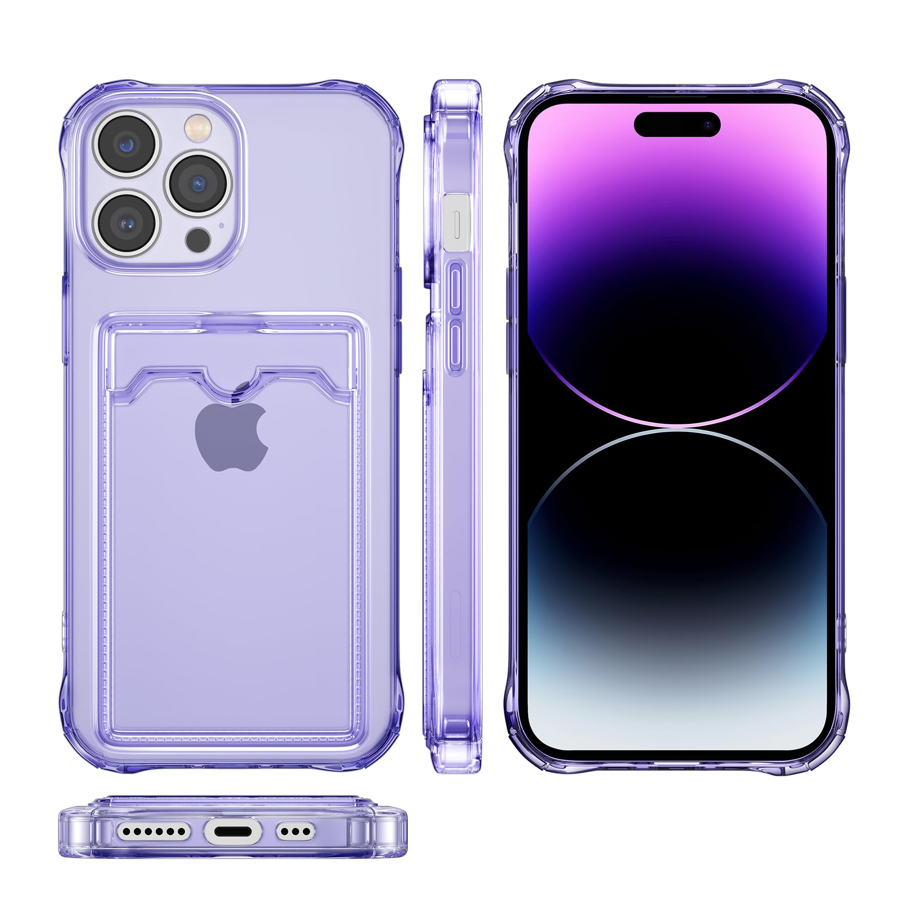 DEFBSC Custodia Per IPhone 11 Trasparente Con Porta Carte – Cover Sottile In TPU Con Slot Sul Retro, Bianco