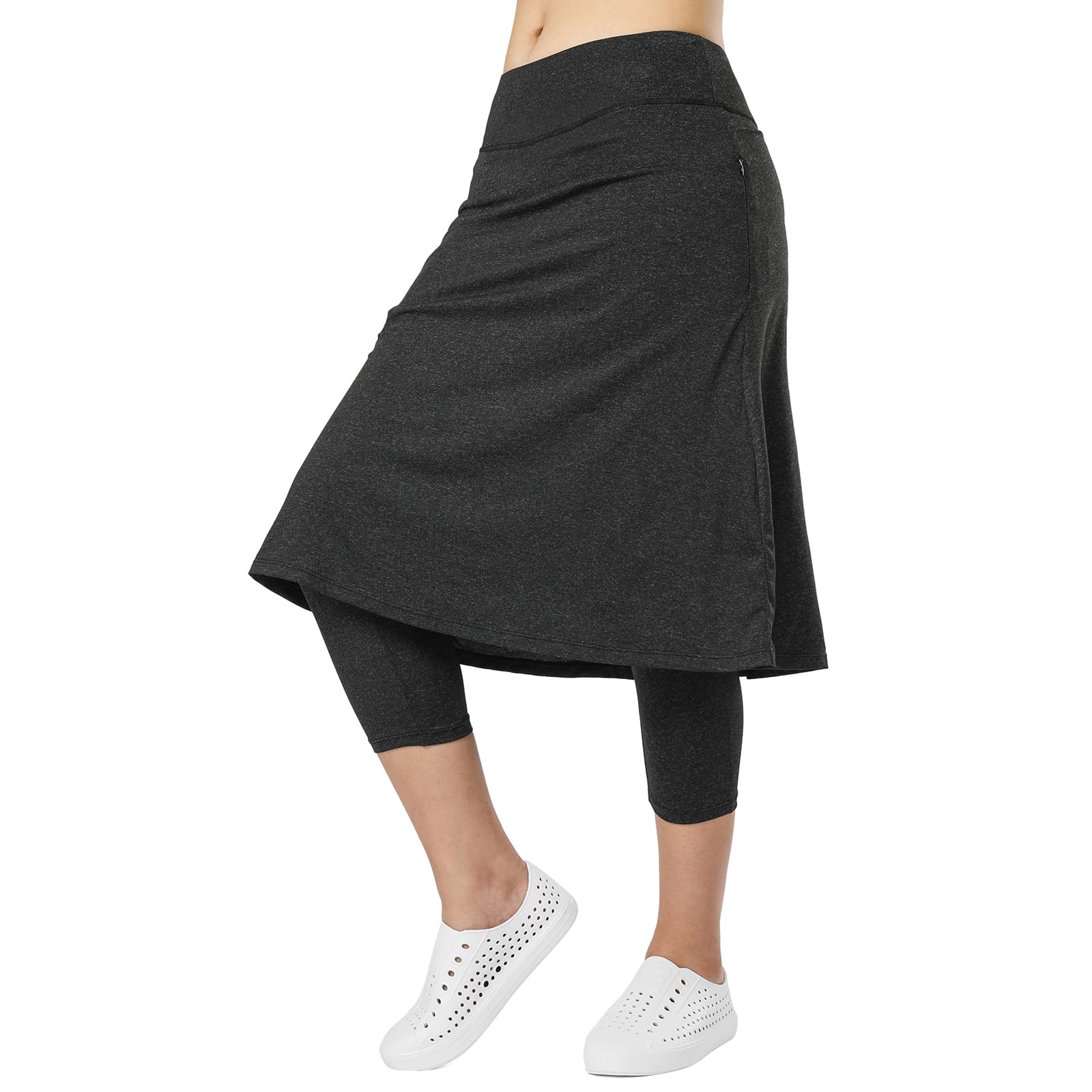 Knielange Damenröcke mit Leggings, Pickleball-Rock-Leggings, Caprihose für Yoga, Damen, Reißverschlusstaschen