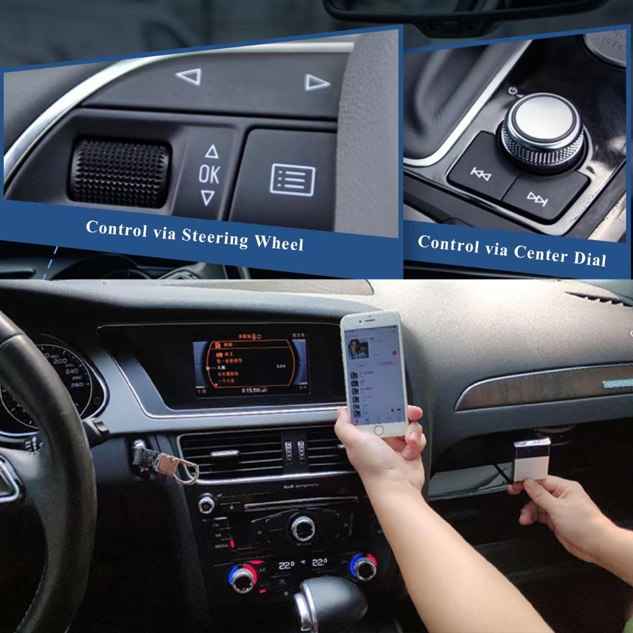 High Definition Car Bluetooth Audio Music Adapter, Wireless Audio Adapter, Compatible with Audi 3G AMI, 2G AMI, Mercedes Media, Mercedes Music Interface and Volkswagen Music - 4