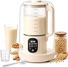 6 In 1 Automatic Soy Milk Maker, 50Oz (1500Ml) Nut Milk Maker Jug Blenders, for Homemade Plant-based Milk, Oat, Soy, Yogurt with Delay Setting and Self Cleaning and Keep Warm