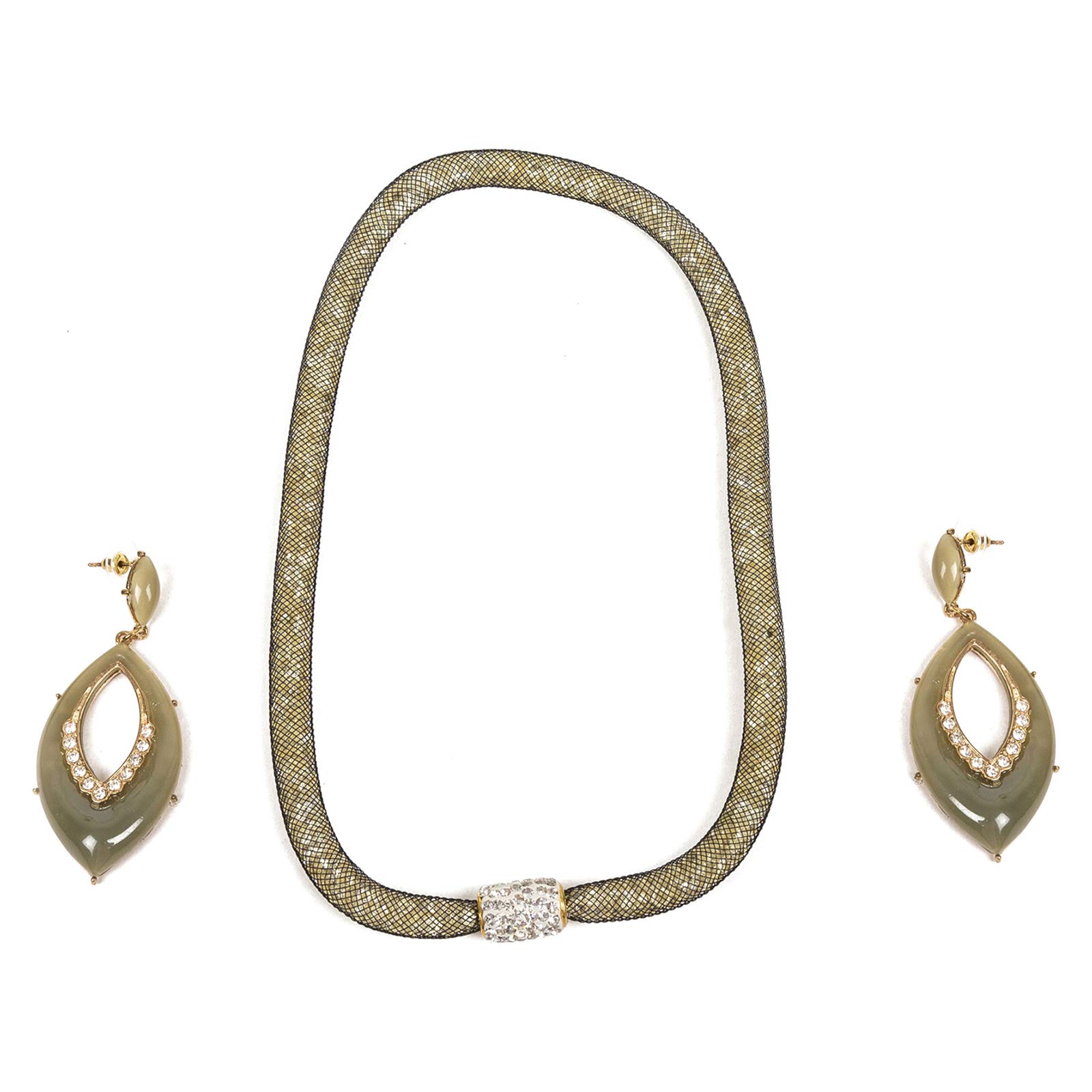 Women's Crystal Necklace & Earrings Set - JGCZ00073C