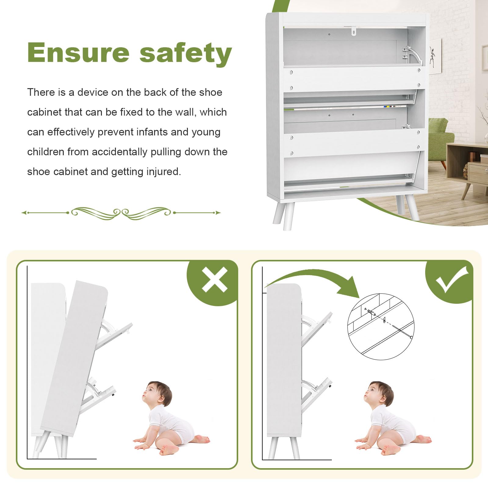 Crownland Shoe Storage Shoe Storage Organizer with 2 FlipOut