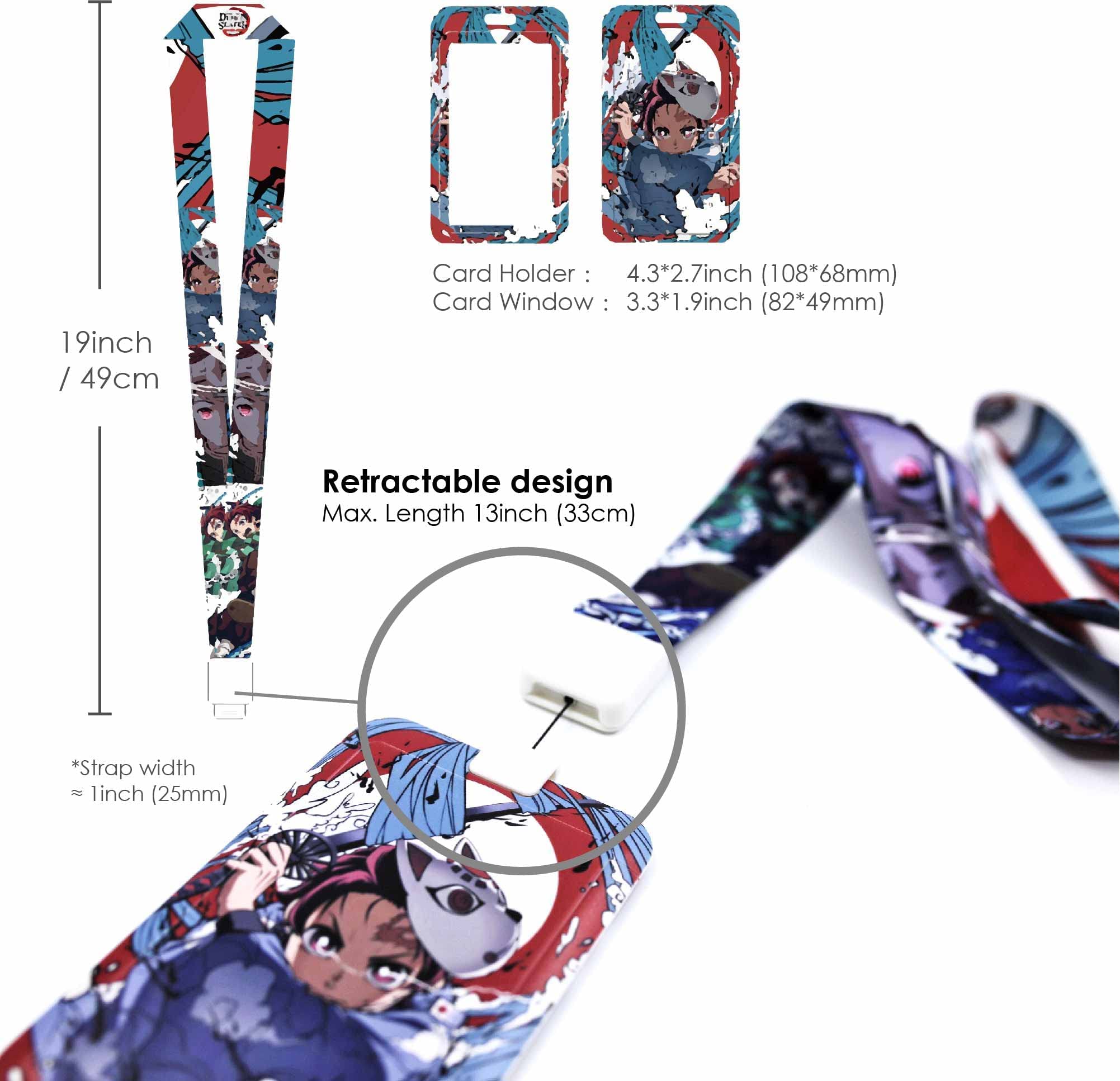 Amazon.com : Anime lanyards for ID Badges with ID Holder (Slayer Crops  Hashira - Rengoku / Shinobu / Mitsuri / Gyomei & Tanjiro 2pcs - Retractable  Lanyard) : Office Products