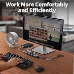 7-Port USB HUB 3.0 with 180 cm Cable for Desktop, Aluminium USB HUB 5Gbps USB Splitter Multiport Adapter, USB Splitter with 5V 3A Type-C Port for PC, Laptop, MacBook, U-Disk, Mouse