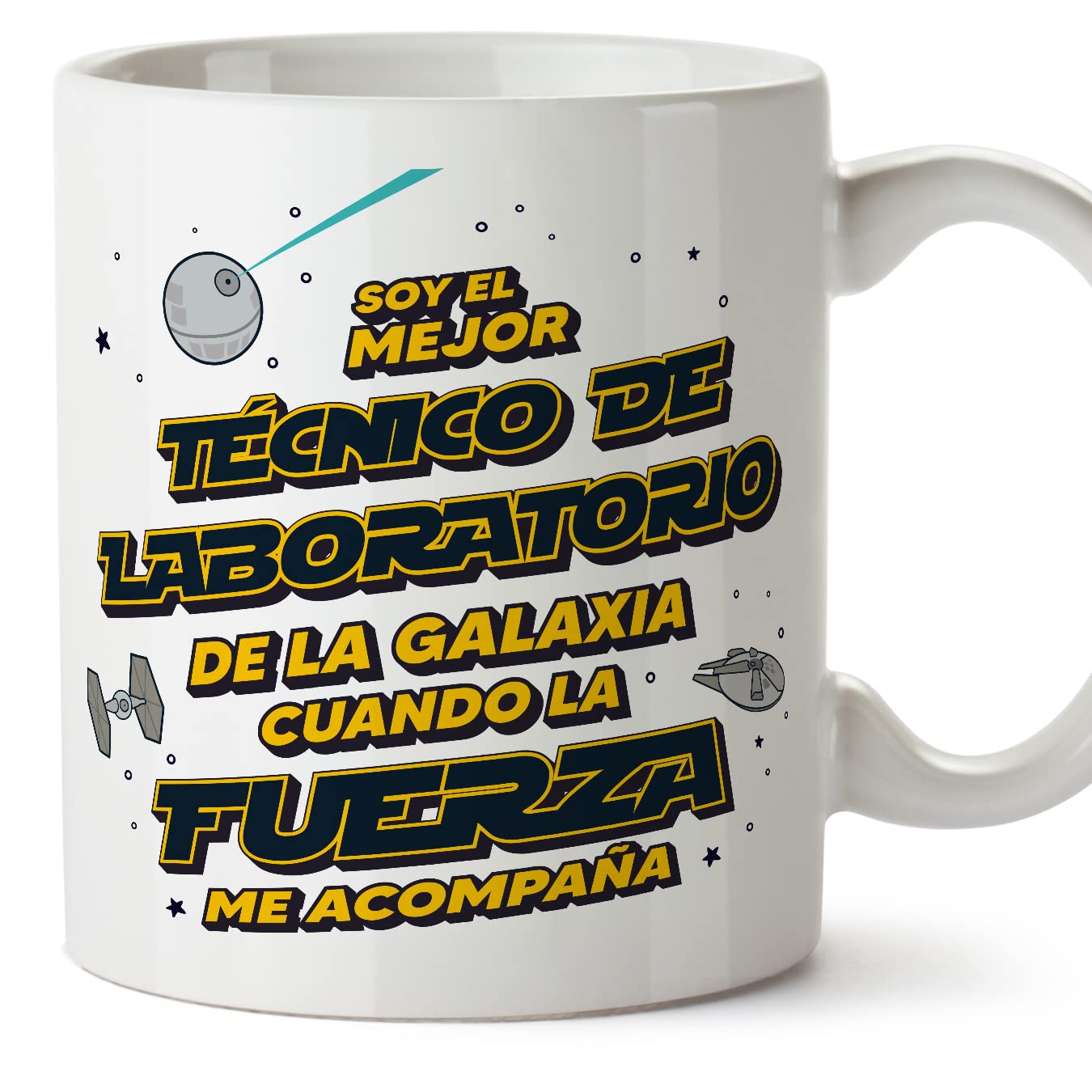 MUGFFINS Tazas para JEFE hombre - En Español - Mejor de la Galaxia Cuando Fuerza me Acompaña - 11 oz / 330 ml - Regalo original y divertido — view 258