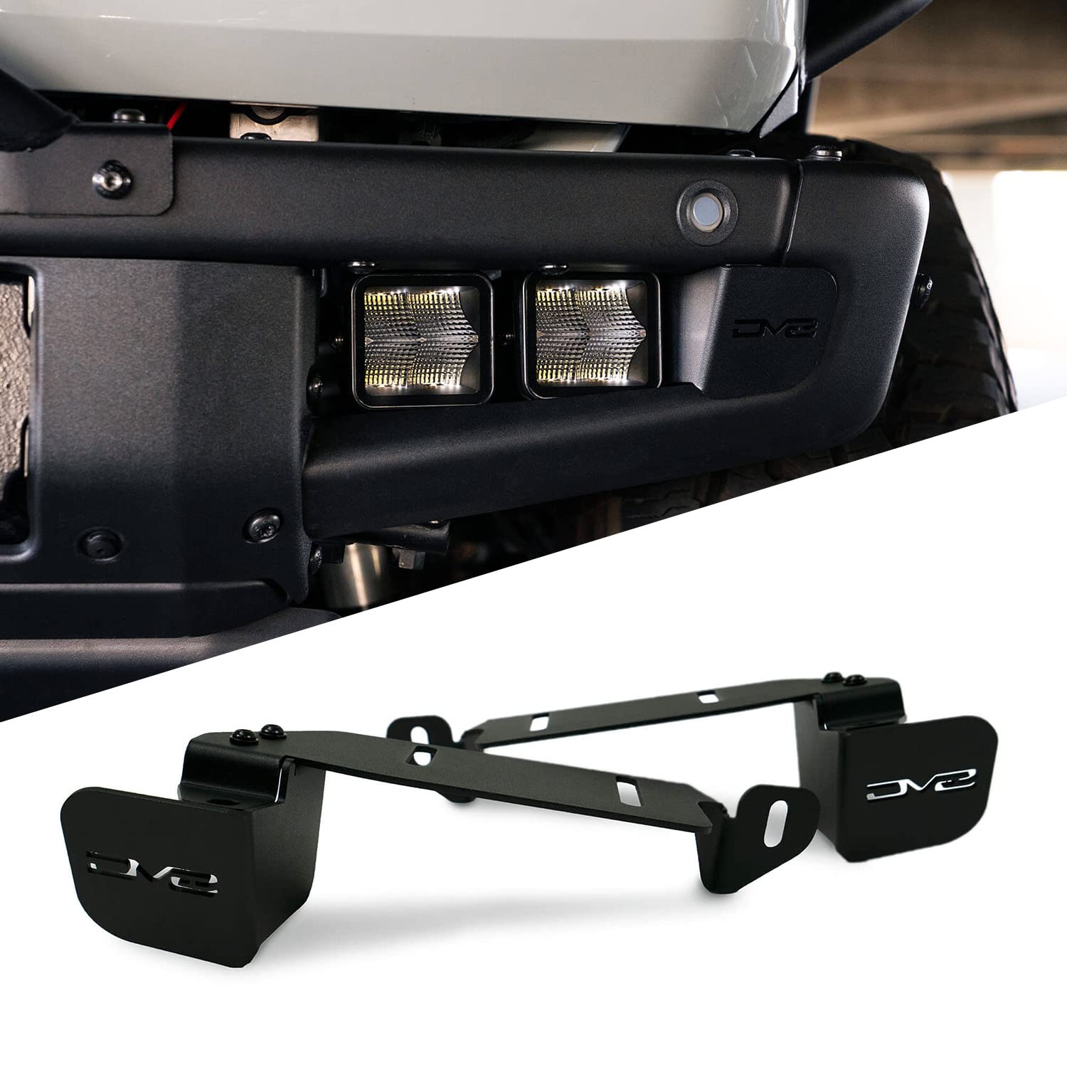 DV8 Offroad Fog Pocket Pod Light Mounts for 2021-2023 Ford Bronco | Fits Factory Modular Steel Bumper | Sold as a Pair | Fits 2 LED Light Pods per Side |