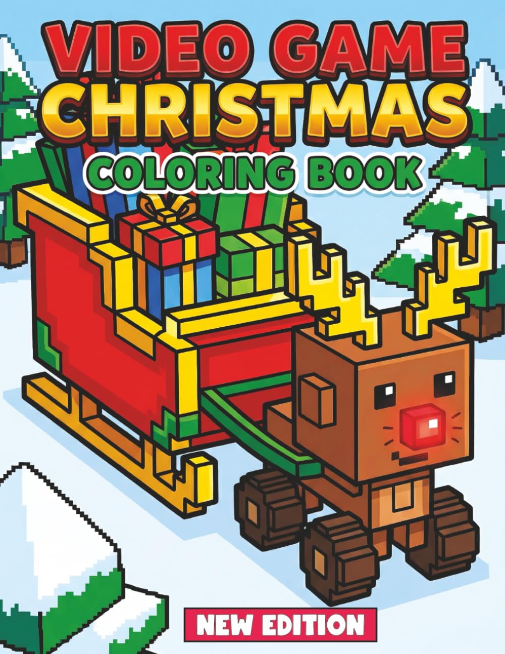 Video Game Christmas Coloring Book: Over 60 Adorable Coloring Pages Featuring Pixel Creatures, Block Objects, and Festive Gaming Worlds – Perfect for Kids and Teens