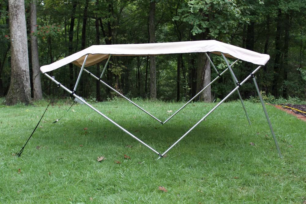 Vortex New Beige/Tan Pontoon/Boat 4 Bow Bimini Top 10' Long, 85-90