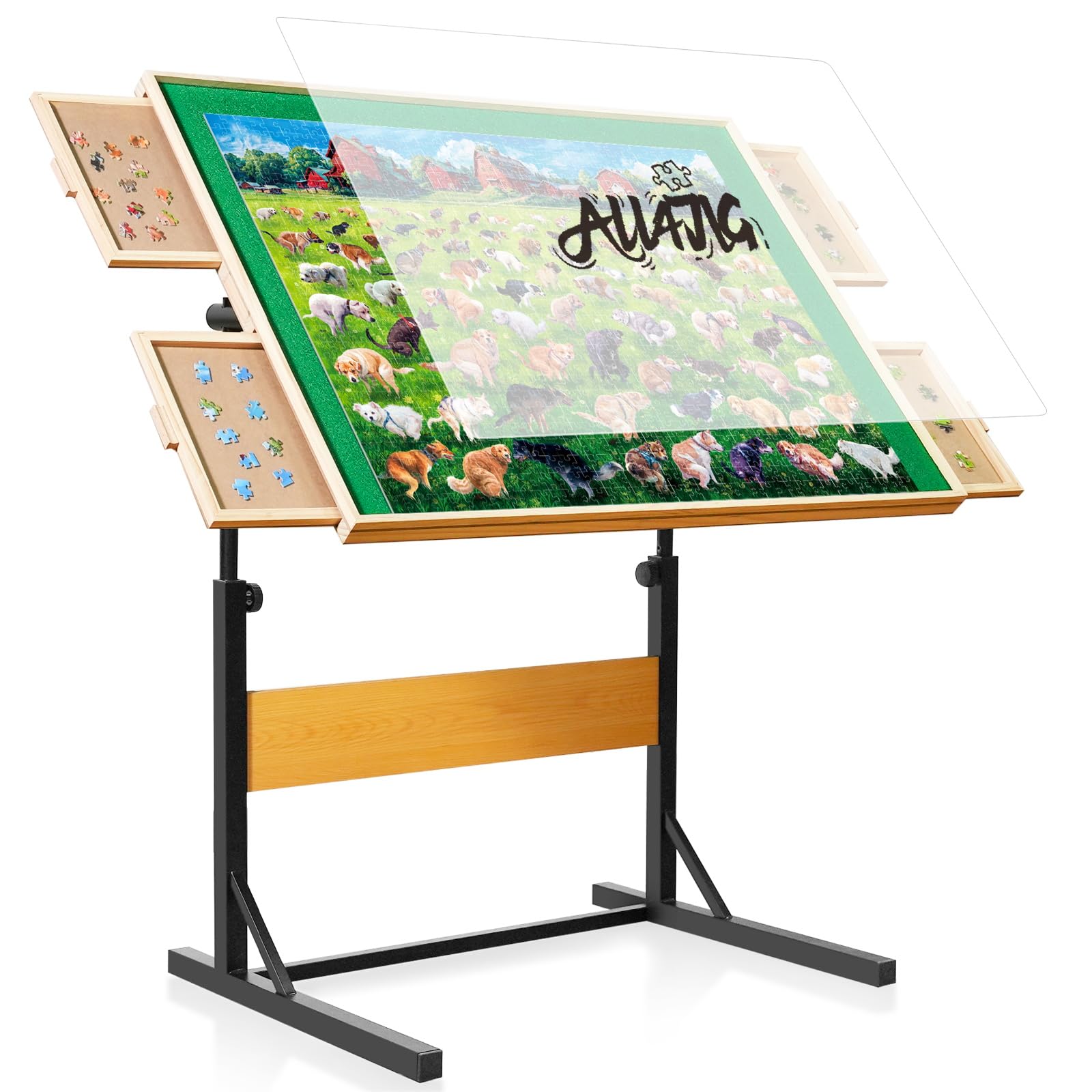 ALL4JIG 2000 Pieces Puzzle Table for Adults Gifts, Wooden Jigsaw Puzzle Table with 4 Drawers, Upgraded Stability & Optimized Lightweight Design, Puzzles for Adults