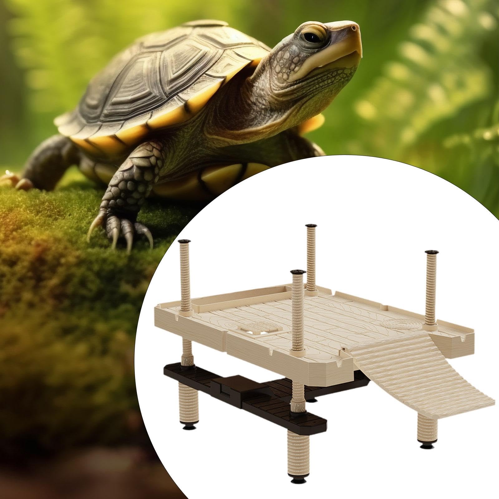 Tomar El Sol para Tortugas, Muelle para Tortugas de Agua Dulce para Dragones Barbudos Y Reptiles.