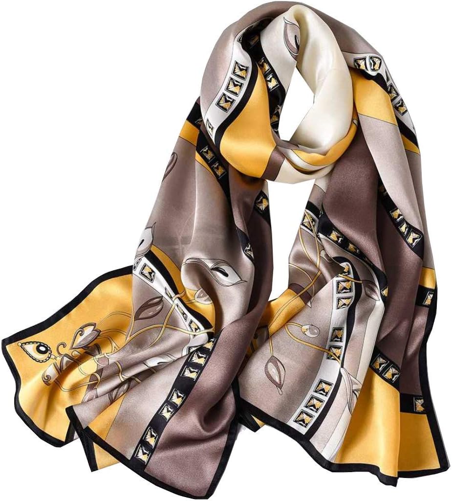 ANDANTINO100% Mulberry Silk Long Scarf for Women Large Shawls for Headscarf and Neck- Oblong Hair Wraps with Gift Packed