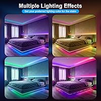 Vista 7 de Tira de luces LED COB de 32.8 pies (32.8 ft), 720 LEDs/m, luces RGB inteligentes que funcionan con Alexa/Google Assistant y Tuya/aplicación Smart