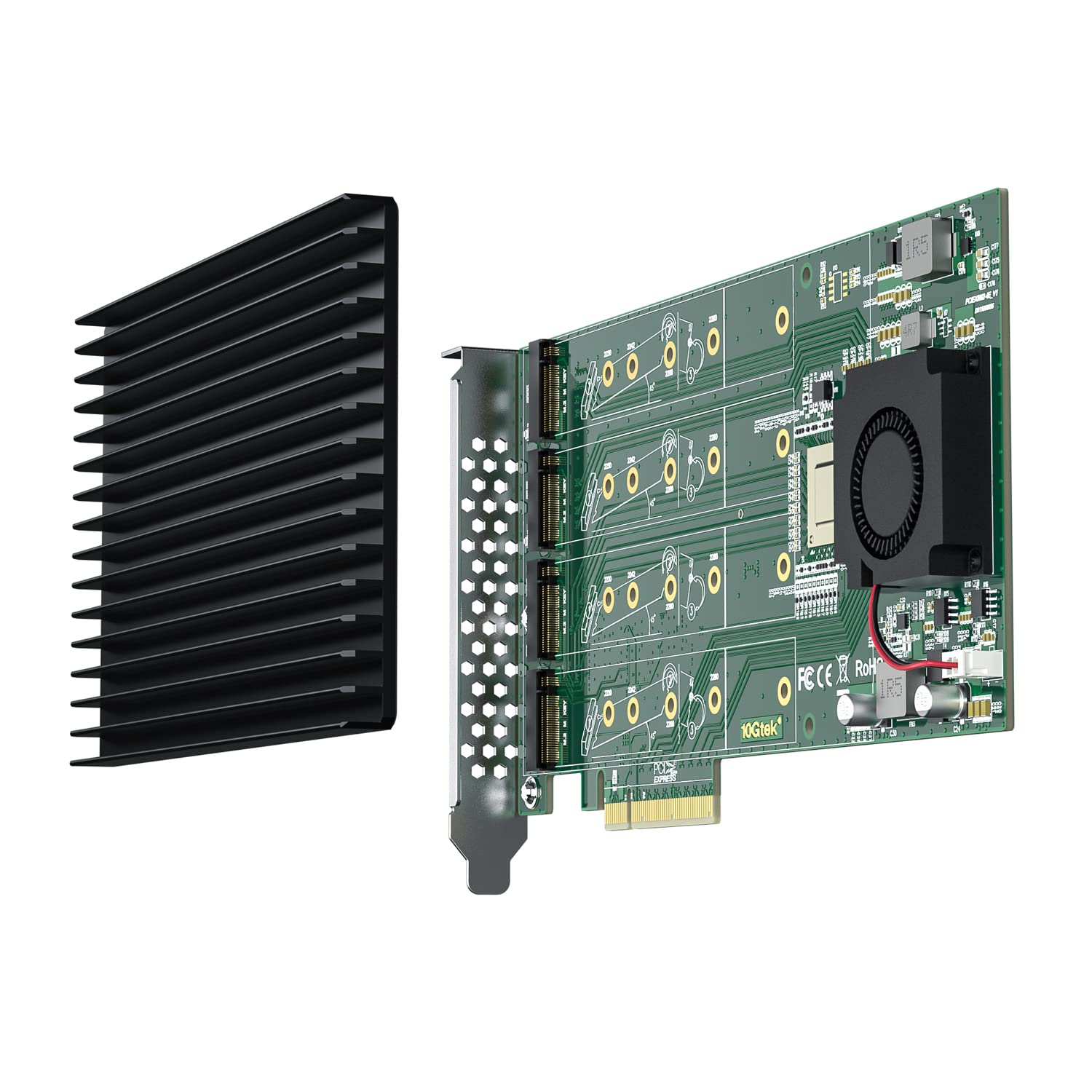 10Gtek U.2 SSD, X8, SSD アダプタ, PEX-8724 Amazon.co.jp: 10Gtek U.2 SSD, X8, (4) M.2(M Key) コネクタ用 NVMe