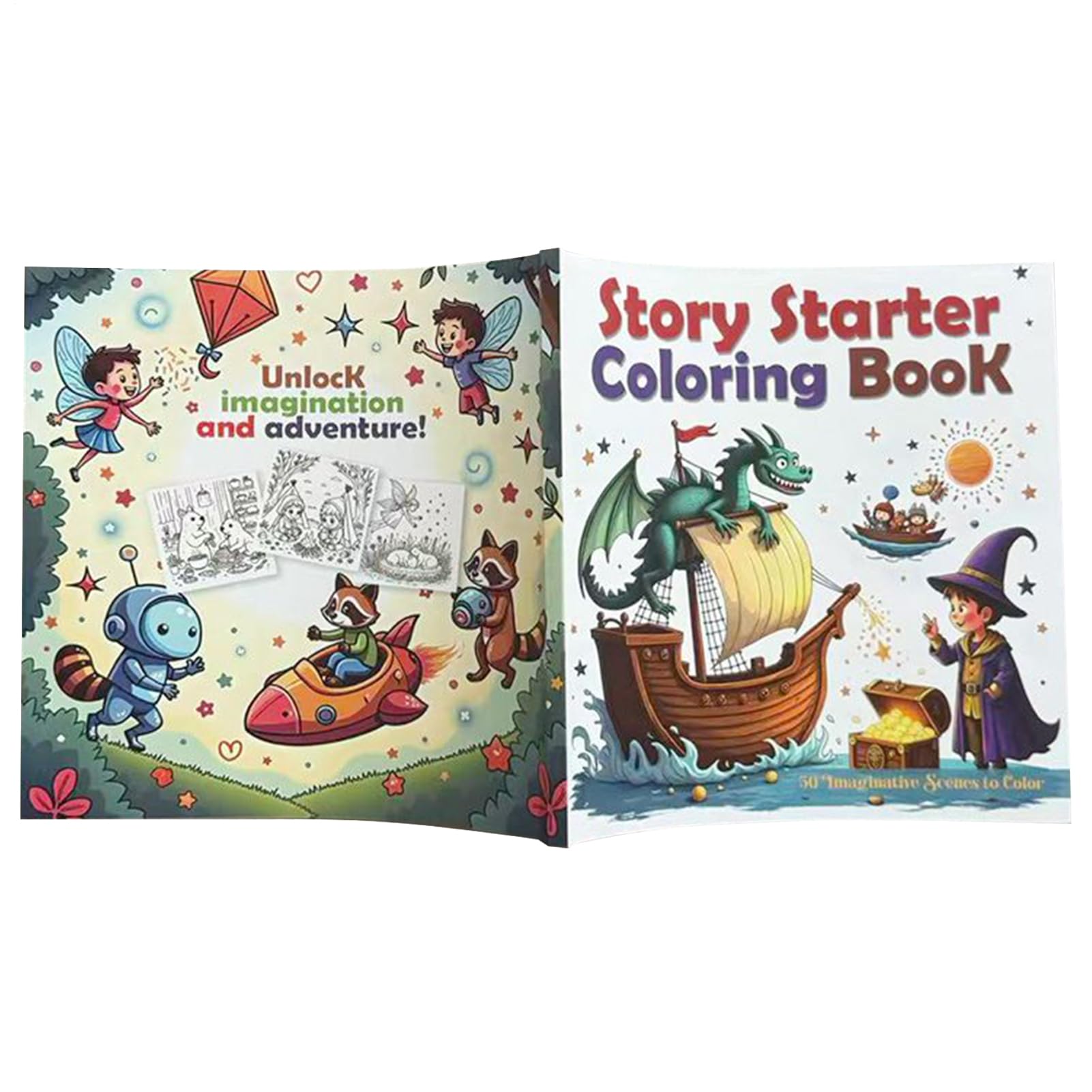 Libro Da Colorare Album Da Colorare Con Disegni Cartoni Animati Linee | Pagine Da Disegno Per Relax Antistress Ragazzi Bambini Viaggio