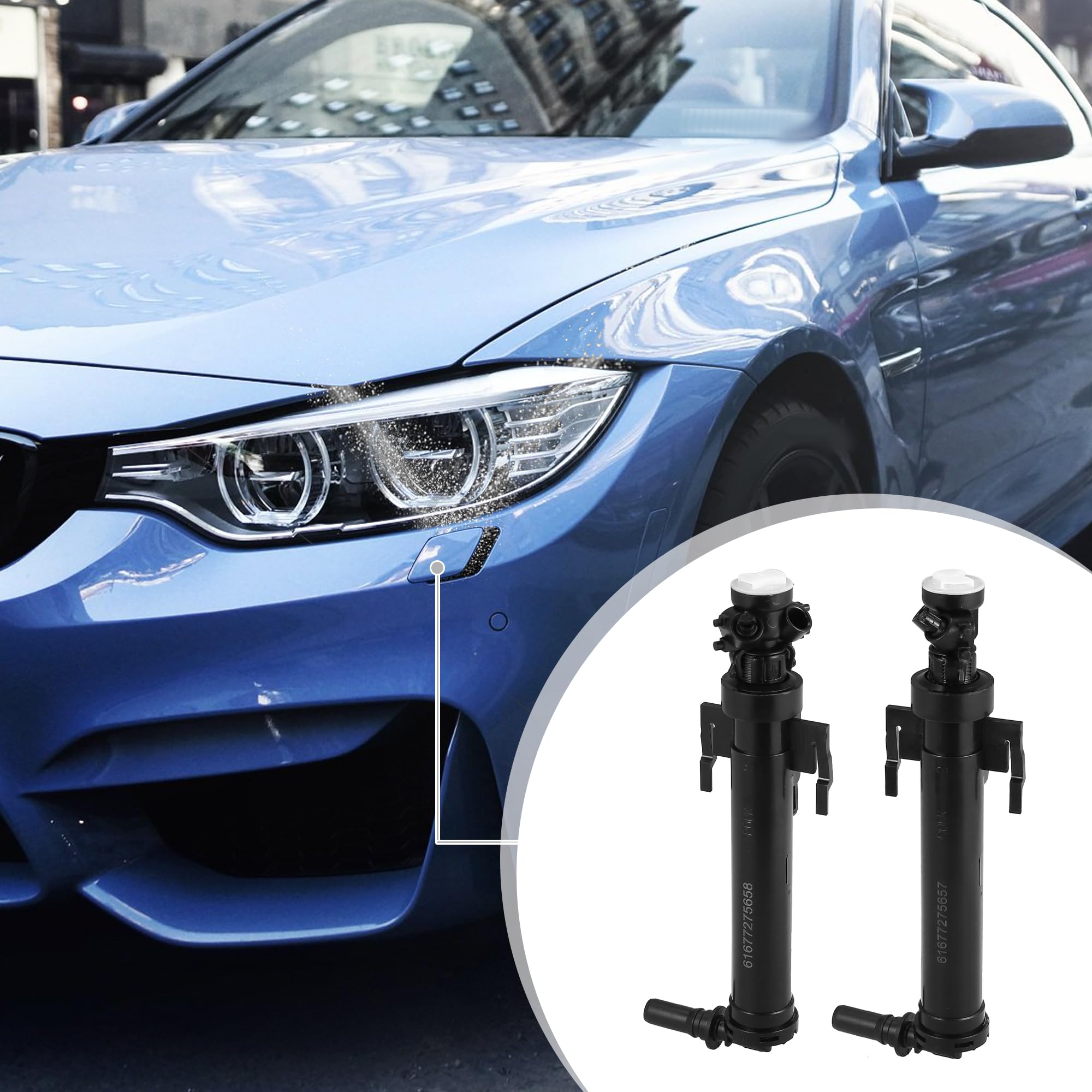 Amazon.com: X AUTOHAUX 2pcs Headlight Washer Nozzle Front Left 