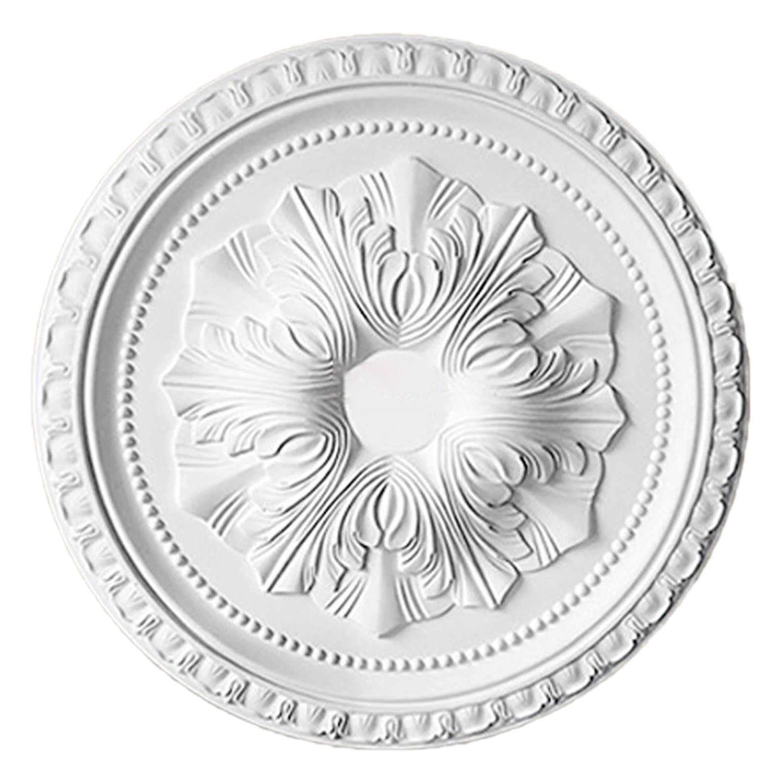 Foelanne White Q Pu White Ceiling Light Medallion Multiple Sizes For Fan Decoration(,45Cm)