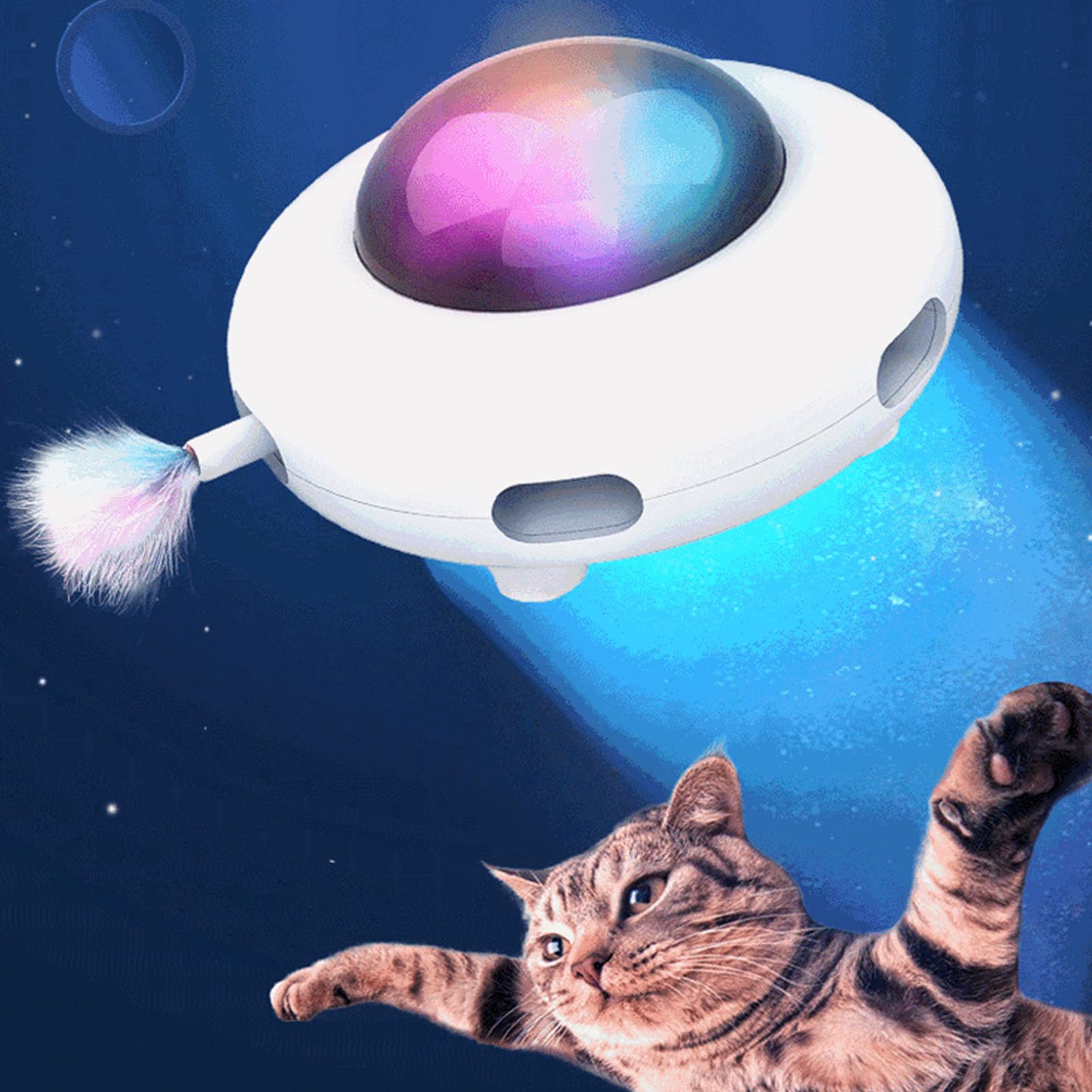Juguetes para gatos de interior para adultos, juguete interactivo para gatos automáticos, eléctricos, inteligentes, juguetes para gatos con plumas, divertido palo de gato para el hogar