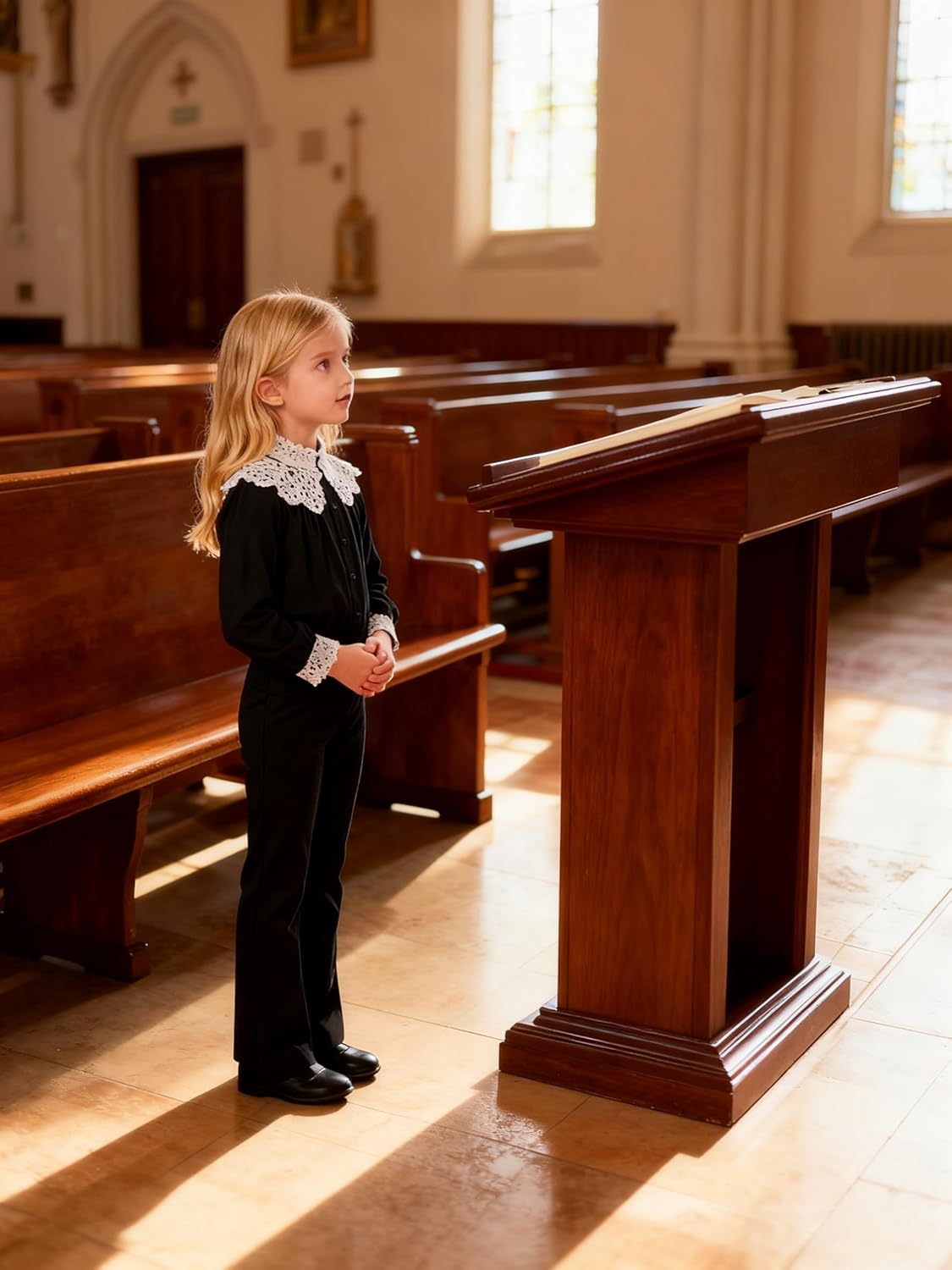 Bienzoe Girls School Uniform Pant: Kids Adjustable Waist Durable Straight Leg Dress Trouser - Image 6