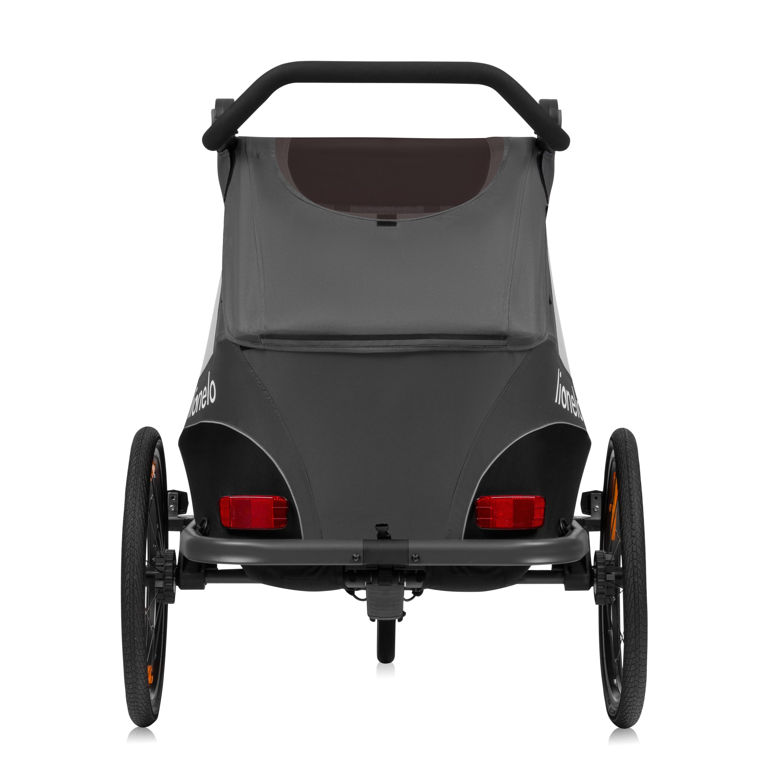 LIONELO CAMA Remorque vélo 2 en 1 avec Fonction Poussette pour 1 ou 2 Enfants de 6 m. à 6 Ans, capacité de Charge 2x22 kg, Suspension, Grandes Roues, auvent étanche