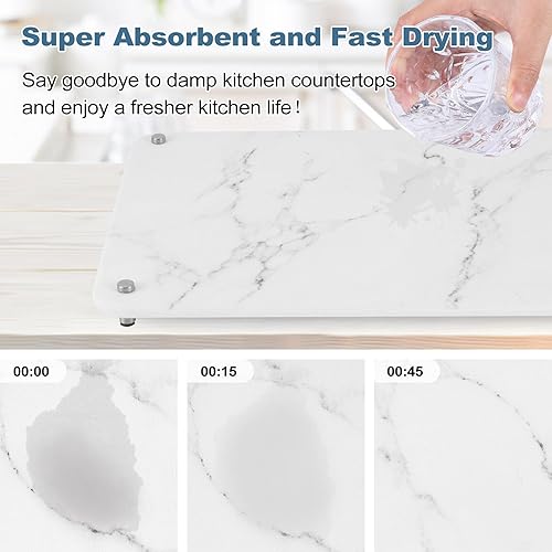 Miniatura 2 de Tapete de secado de piedra para encimera de cocina, tapete de secado de platos de piedra súper absorbente, tapete de secado rápido de tierra de