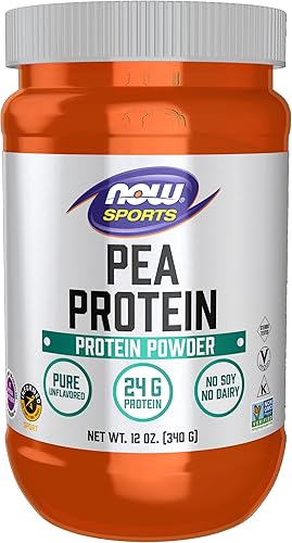 NOW Sports Nutrition, proteína de guisante 0.85oz, fácil de digerir, polvo sin sabor, 12 onzas