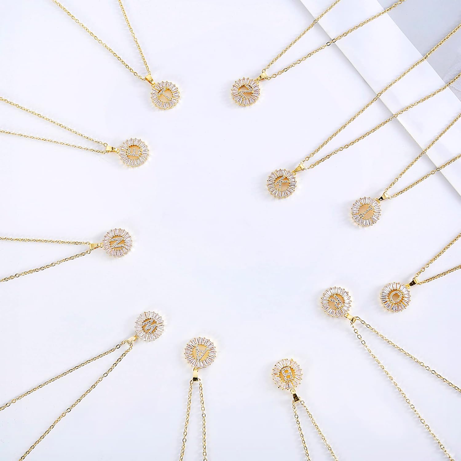 Initial Necklaces for Women - 14K Gold Plated Letter Layered Personalized Round Zirconia Jewelry - Valentines Day Gifts - Image 6