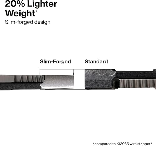 Miniatura 4 de Klein Tools K12075 Pelacables resistente, diseño forjado delgado, herramienta de pelado de cables de apertura automática, alicates eléctricos