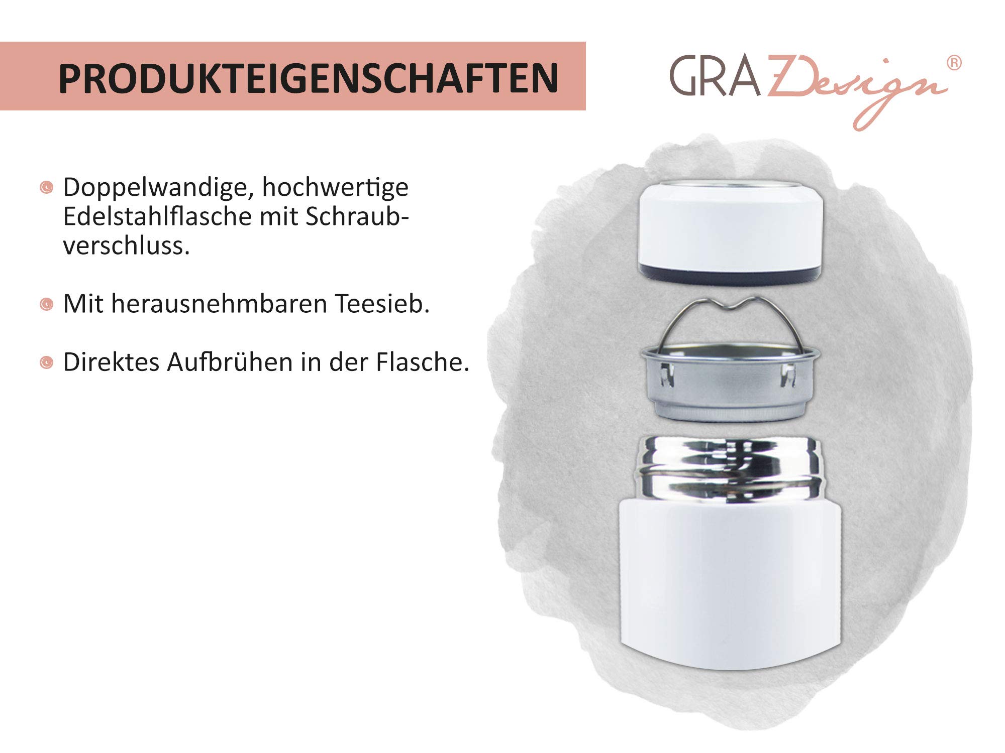 GRAZDesign Tee Geschenkset mit Namen Teebox Tasse mit Thermosflasche Weihnachten inkl. Tee und Box - Geschenkbox (Tee Spruch, Geschenkset)